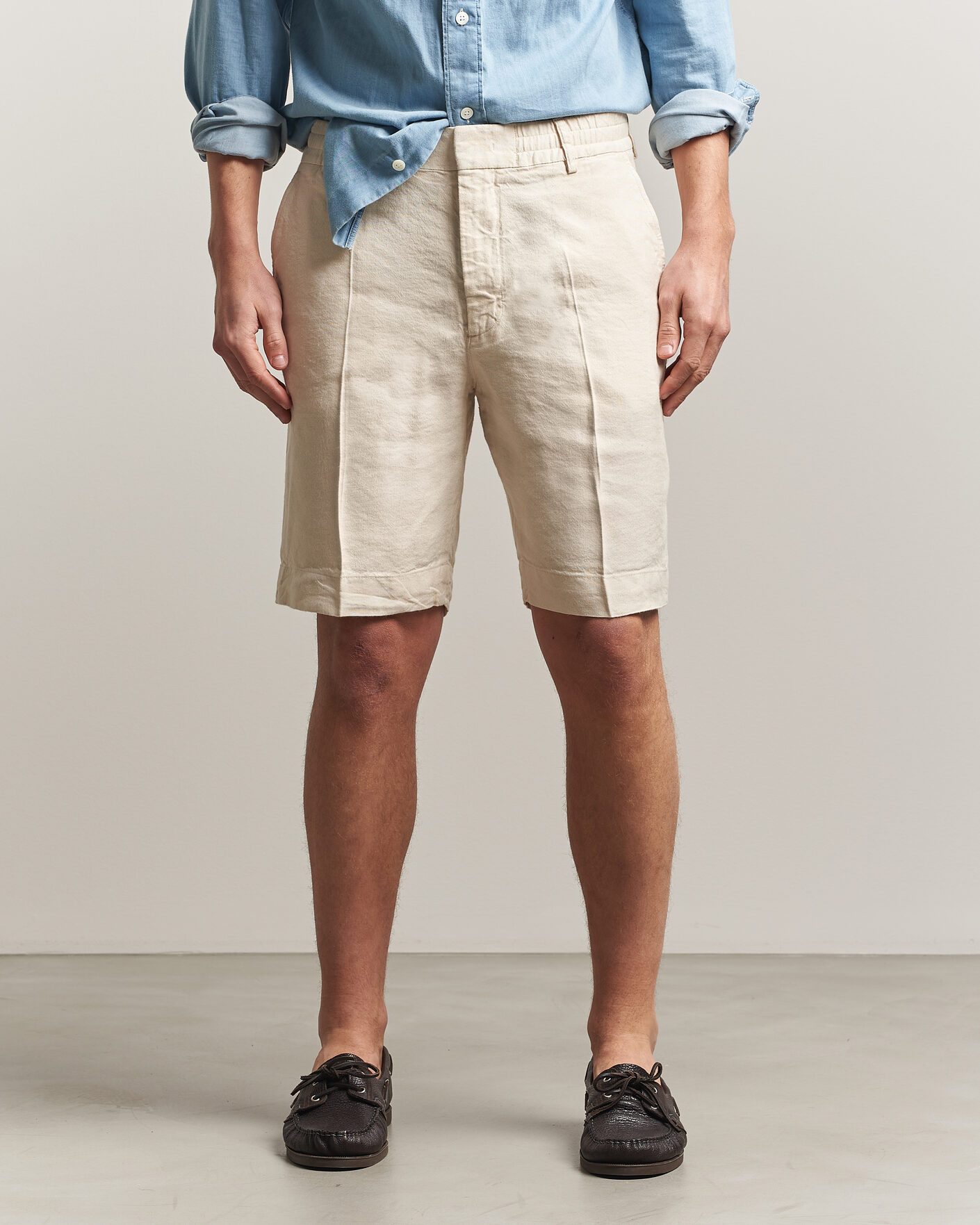 Men | Shorts | NN07 | Billie Linen/Viscose Drawstring Shorts Ivory