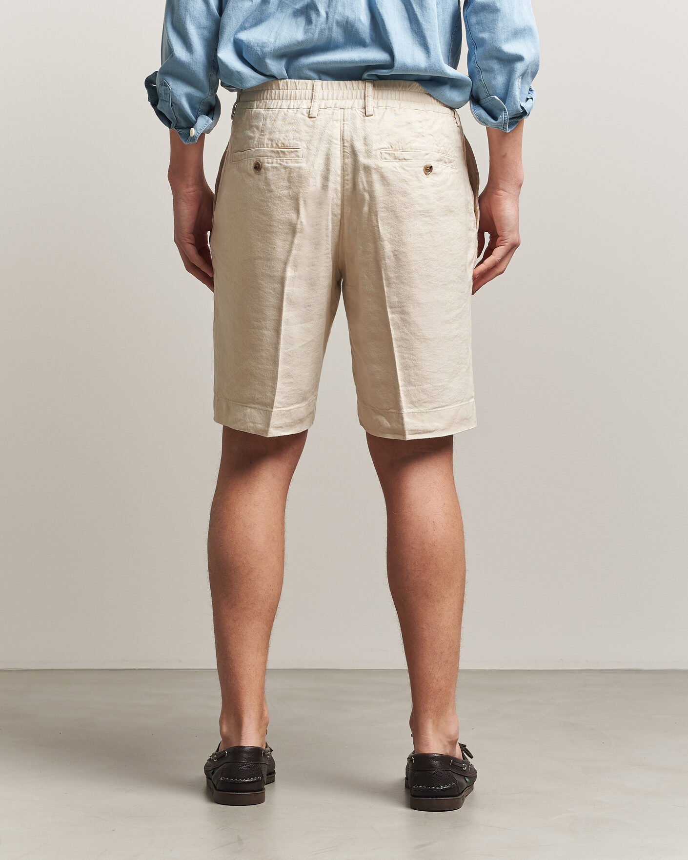 Men | Shorts | NN07 | Billie Linen/Viscose Drawstring Shorts Ivory