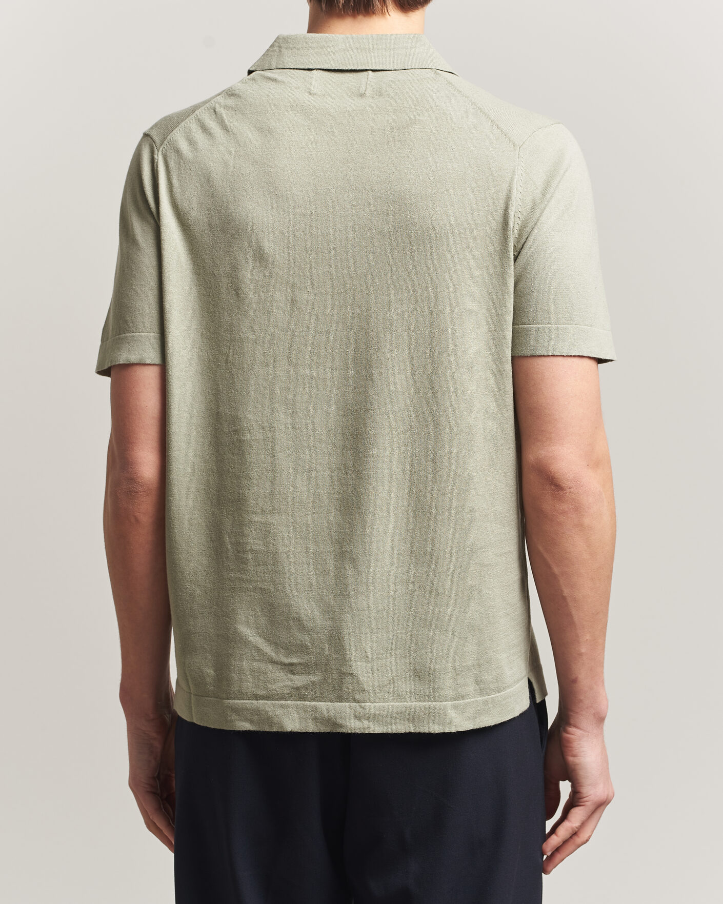 Men | Polo Shirts | NN07 | Ryan Cotton/Linen Polo Sage Green