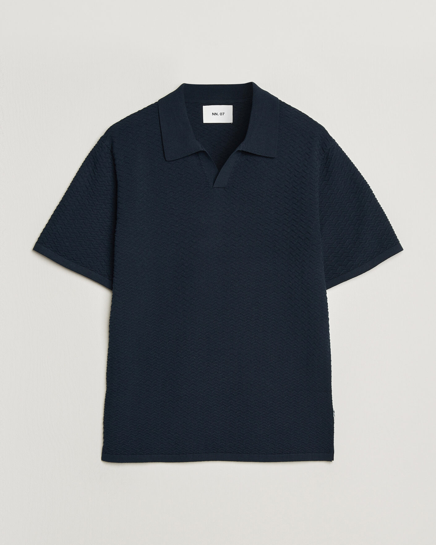 Men | Polo Shirts | NN07 | Paul Structured Knitted Polo Navy Blue