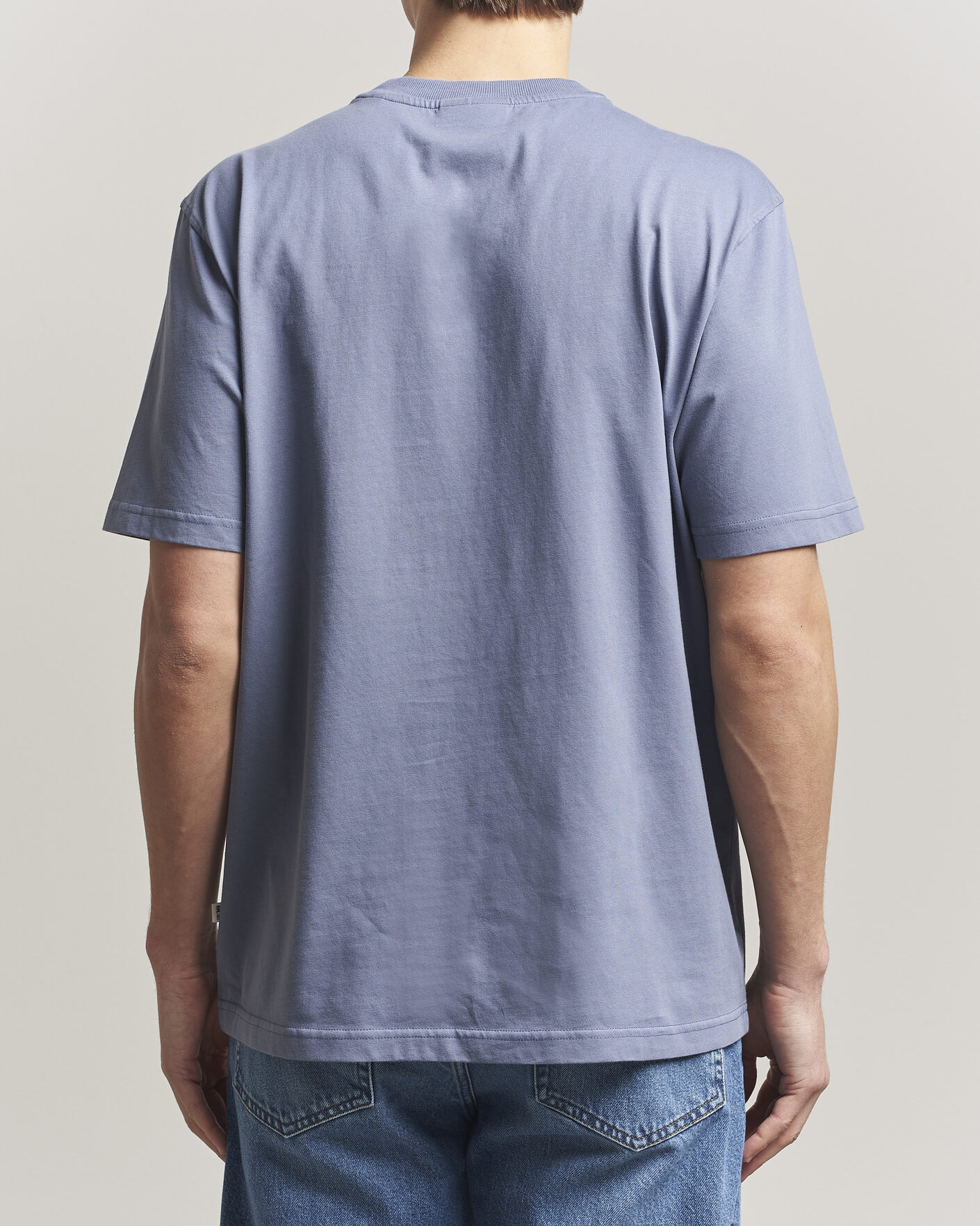 Men | T-Shirts | NN07 | Adam Pima Crew Neck T-Shirt Stone Blue