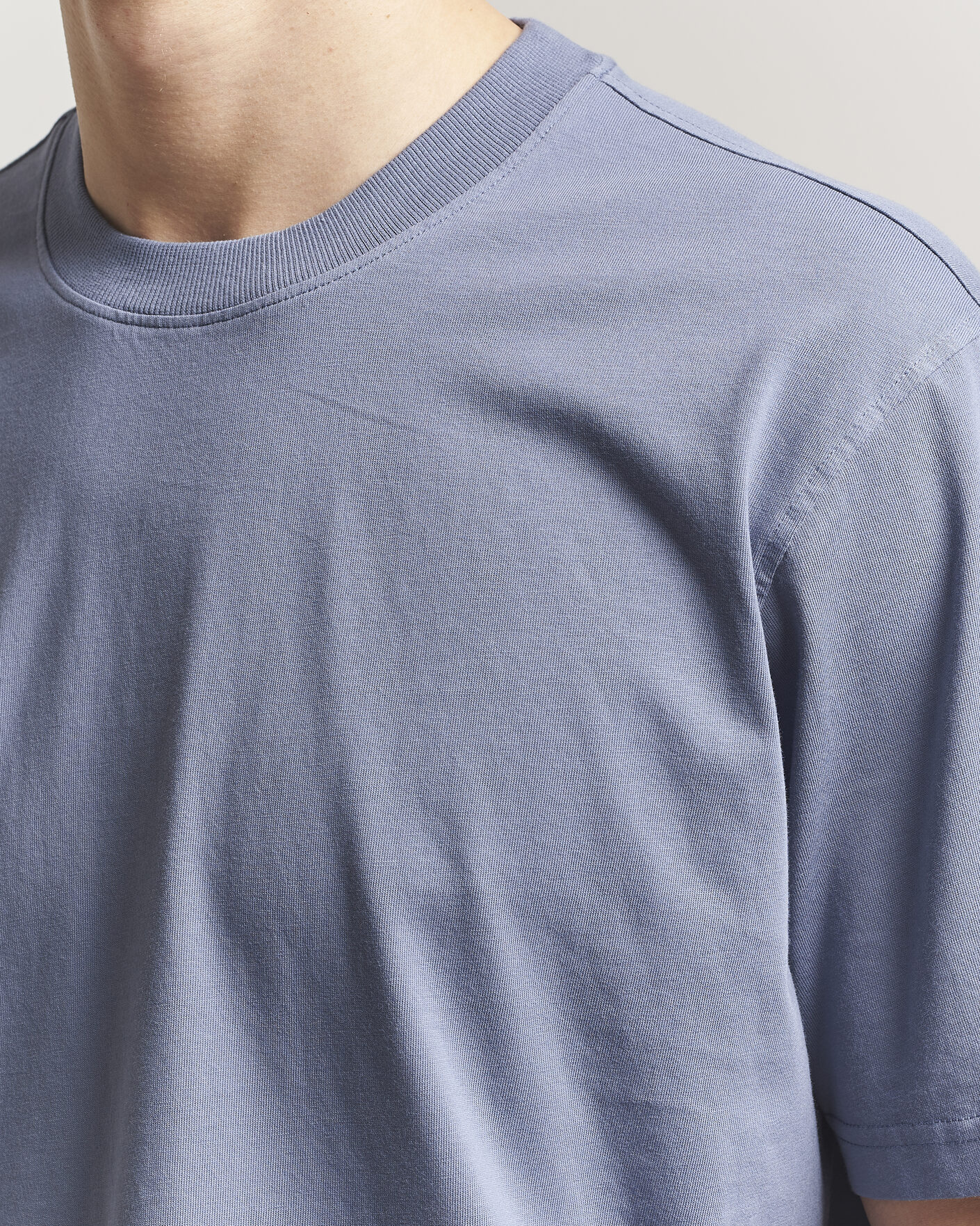 Men | T-Shirts | NN07 | Adam Pima Crew Neck T-Shirt Stone Blue