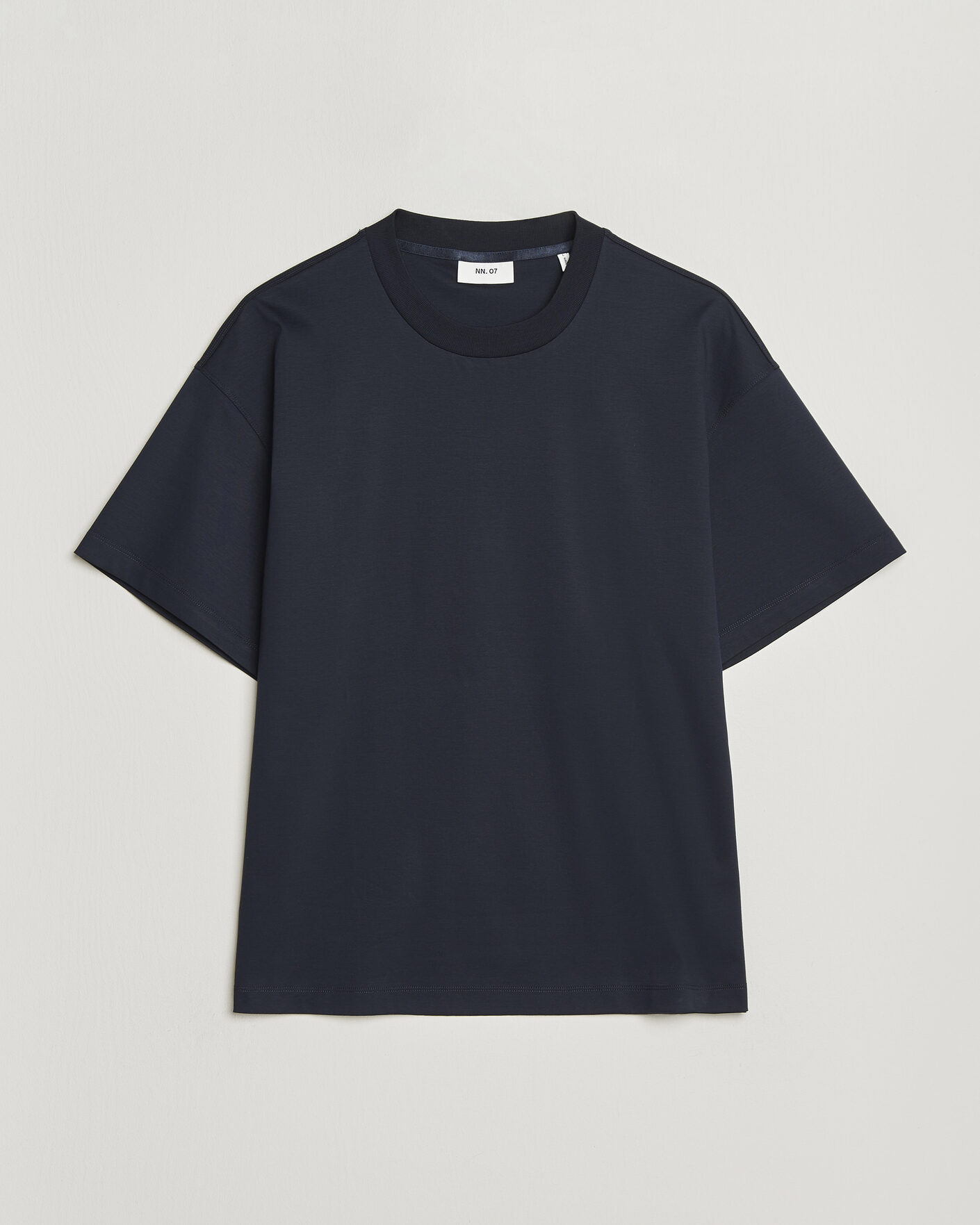 NN07 Lionel Mercerized Crew Neck T-Shirt Navy Blue at CareOfCarl.com