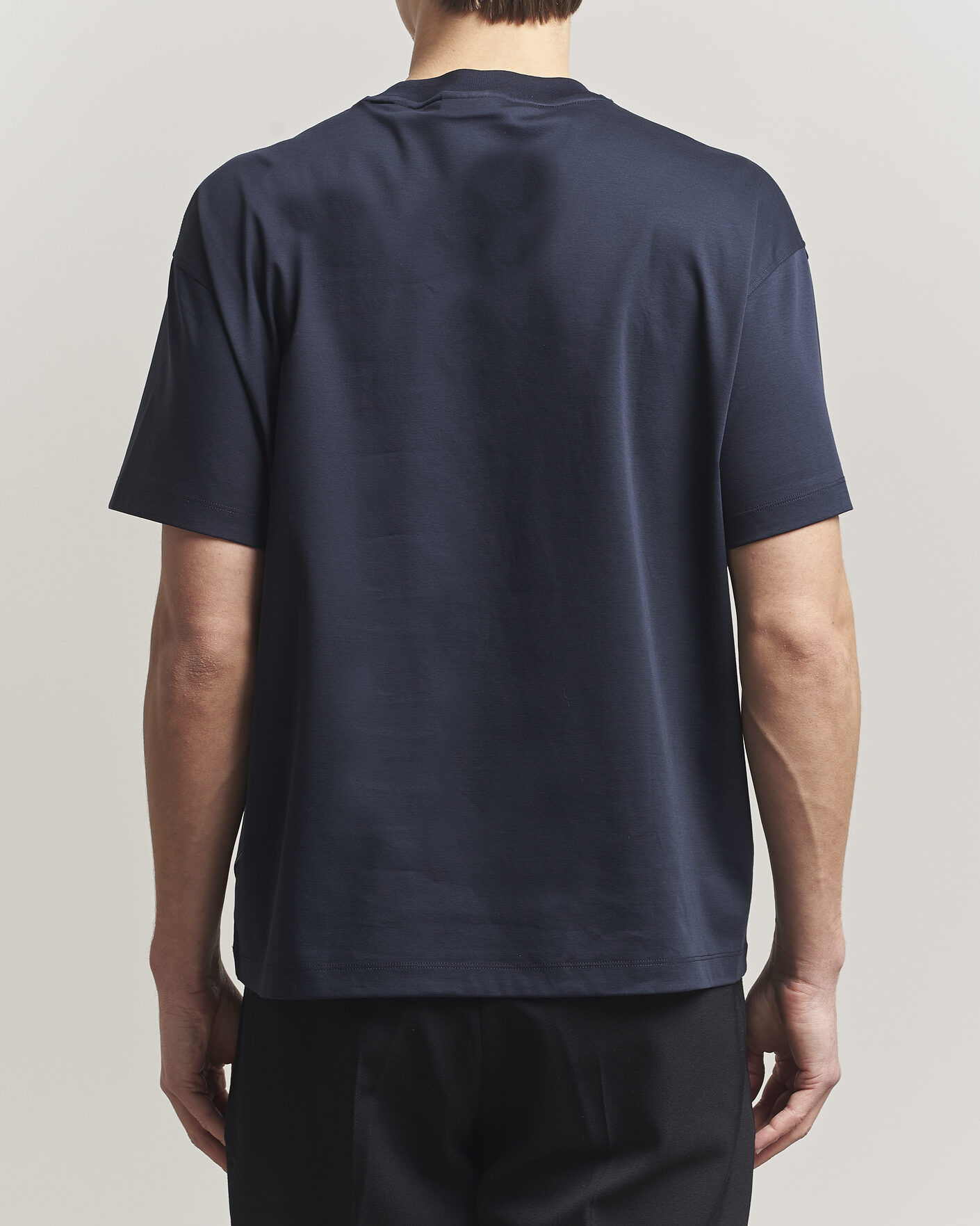 Men | T-Shirts | NN07 | Lionel Mercerized Crew Neck T-Shirt Navy Blue