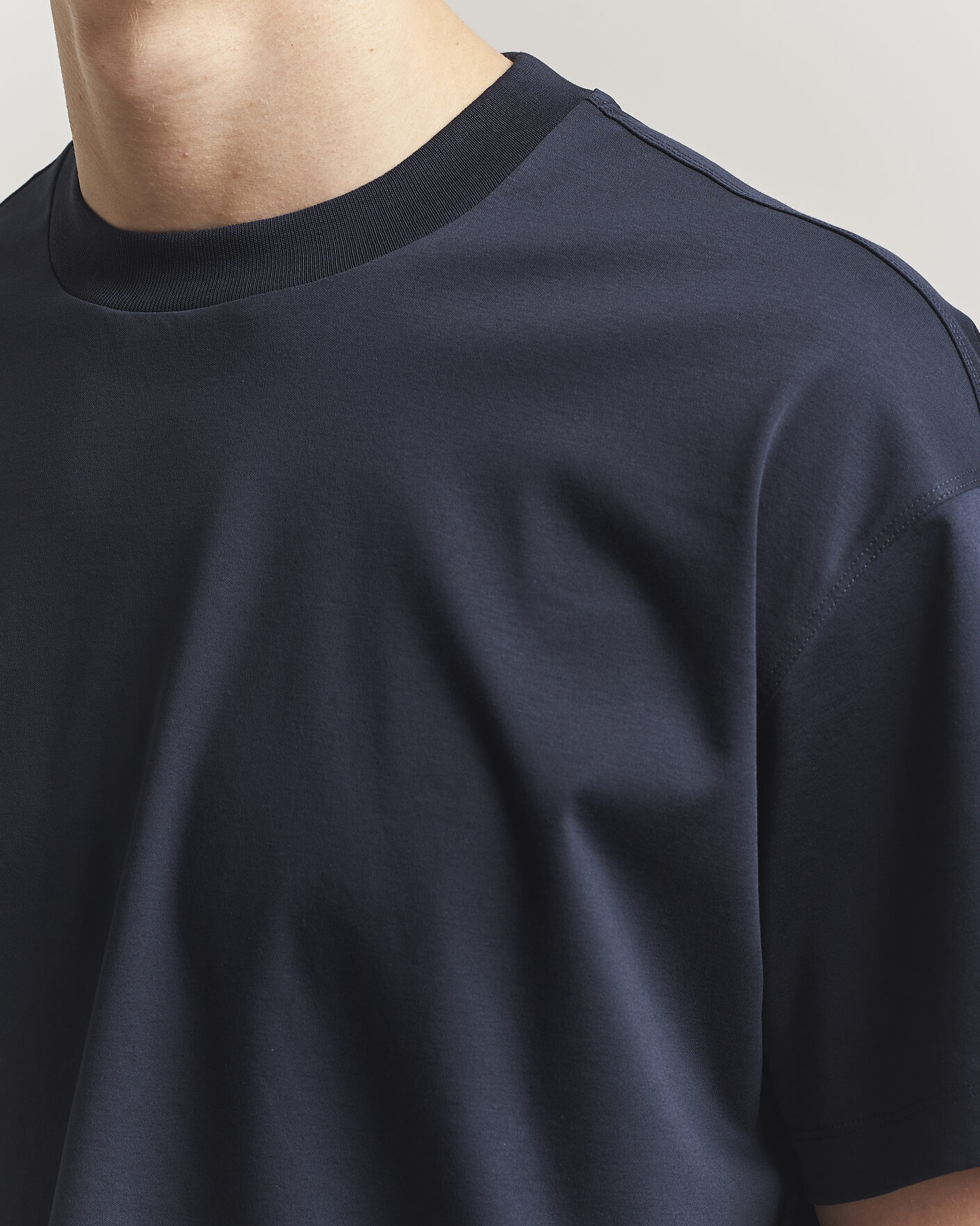 Men | T-Shirts | NN07 | Lionel Mercerized Crew Neck T-Shirt Navy Blue