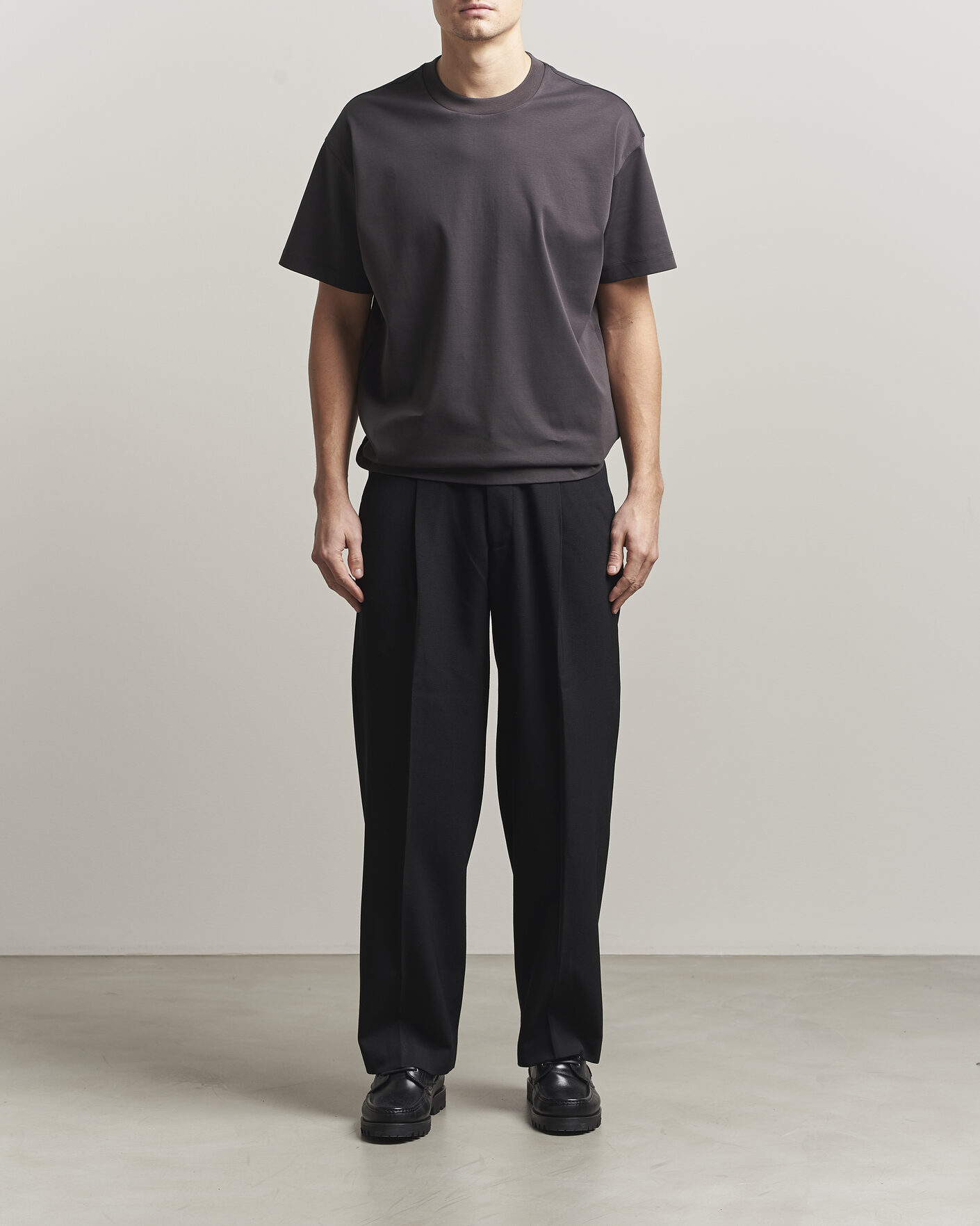 Men | T-Shirts | NN07 | Lionel Mercerized Crew Neck T-Shirt Deep Truffle