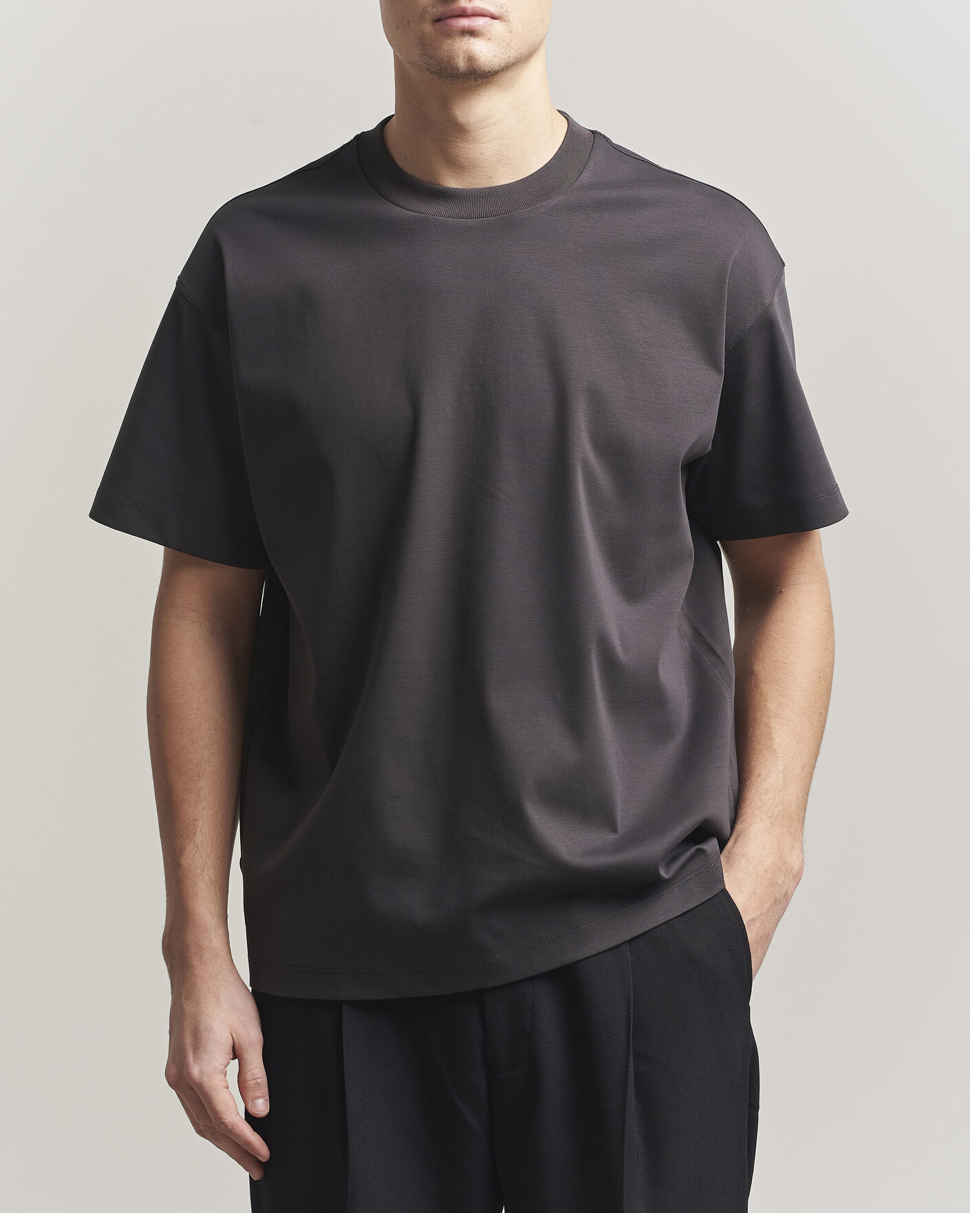 NN07 Lionel Mercerized Crew Neck T-Shirt Deep Truffle at