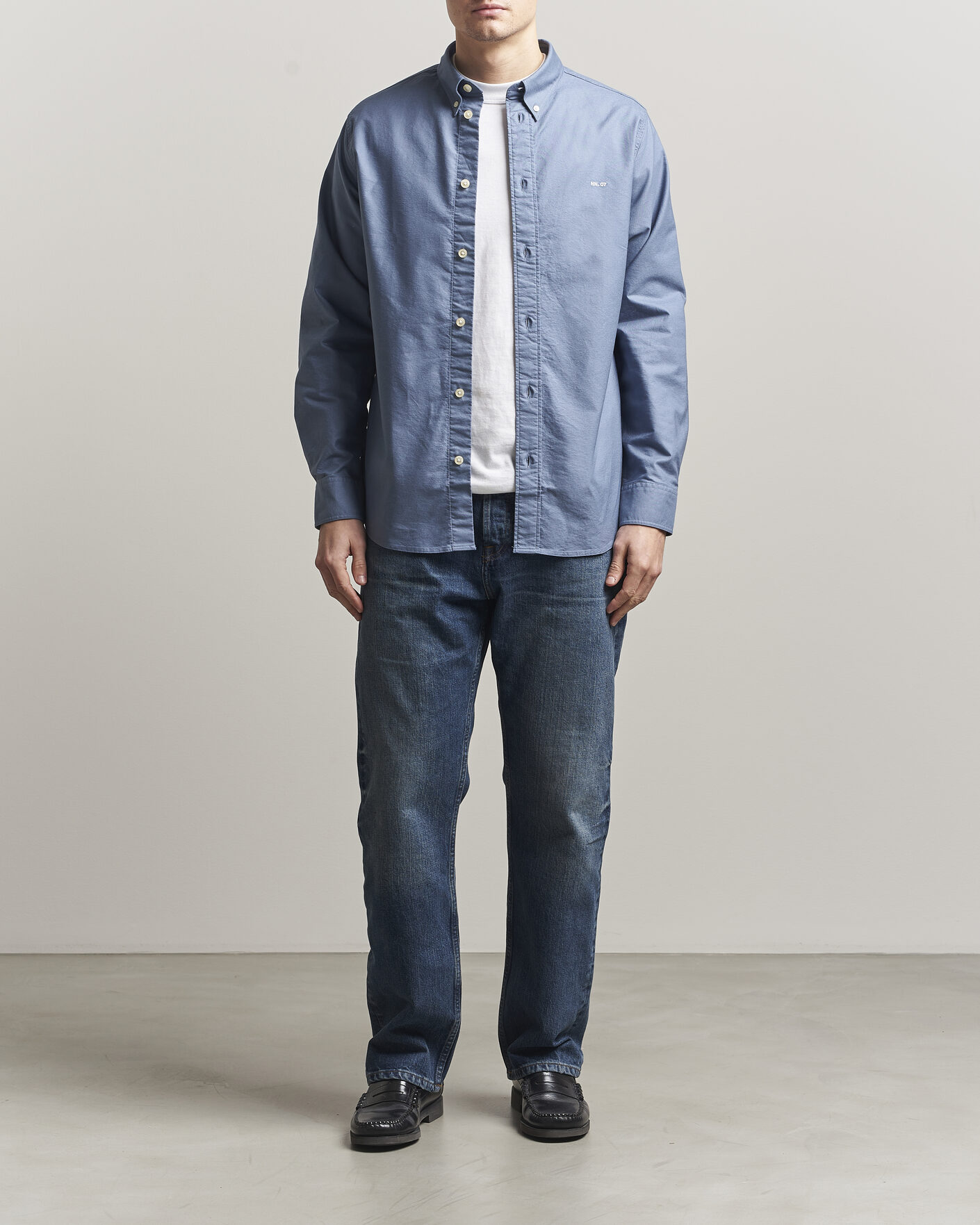 Men | Shirts | NN07 | Colby Oxford Shirt Stone Blue