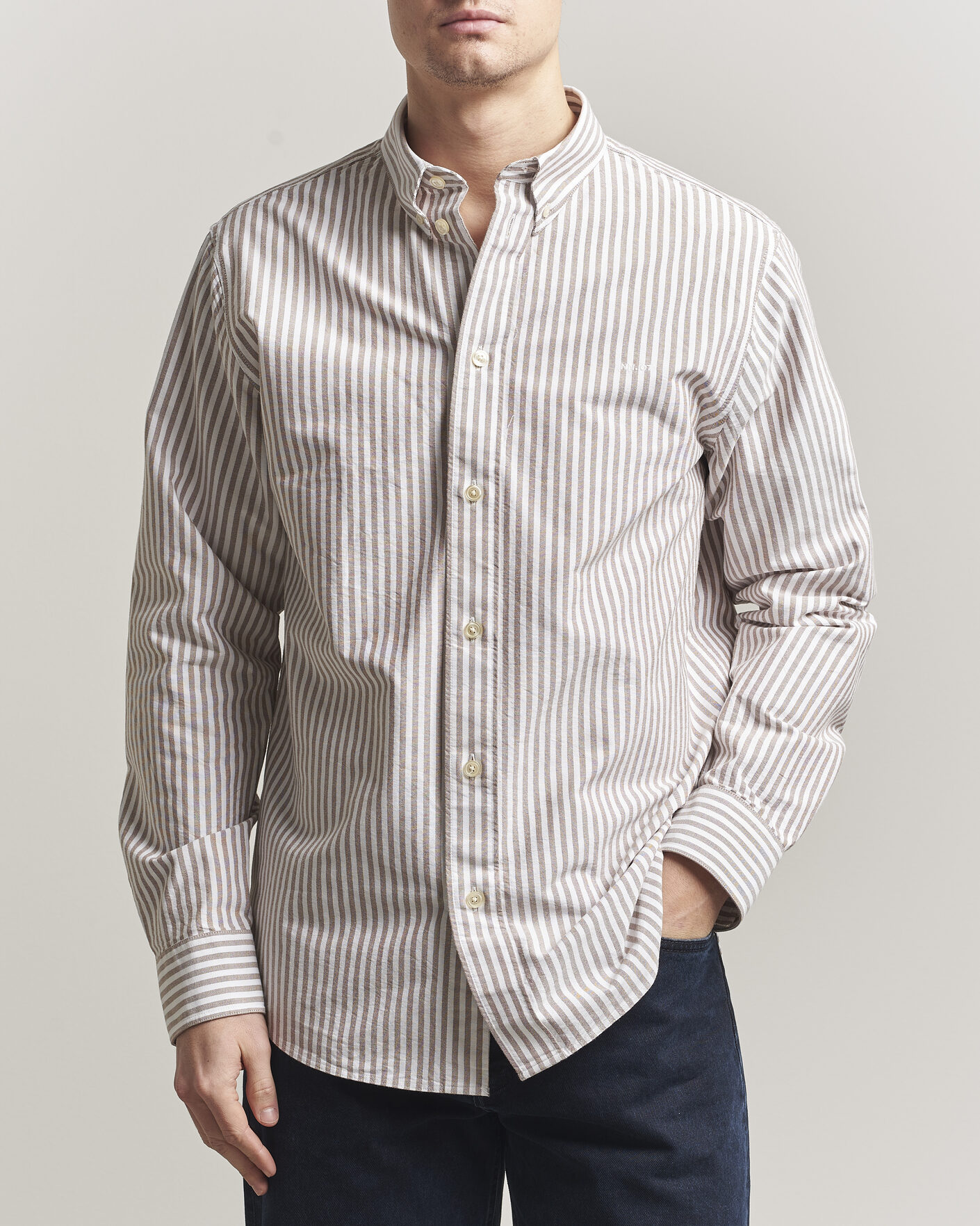 Men | Shirts | NN07 | Colby Oxford Shirt Terracotta/White