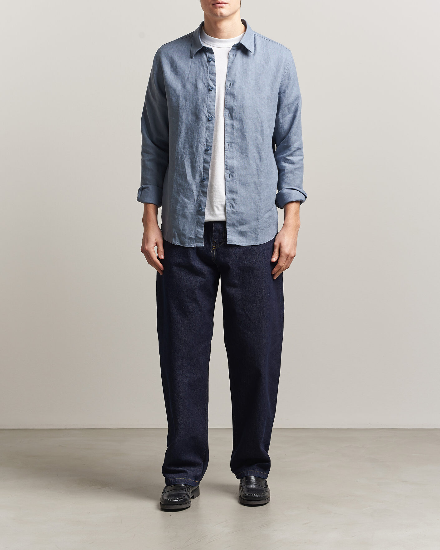 Men | Shirts | NN07 | Enzo Linen Shirt Stone Blue