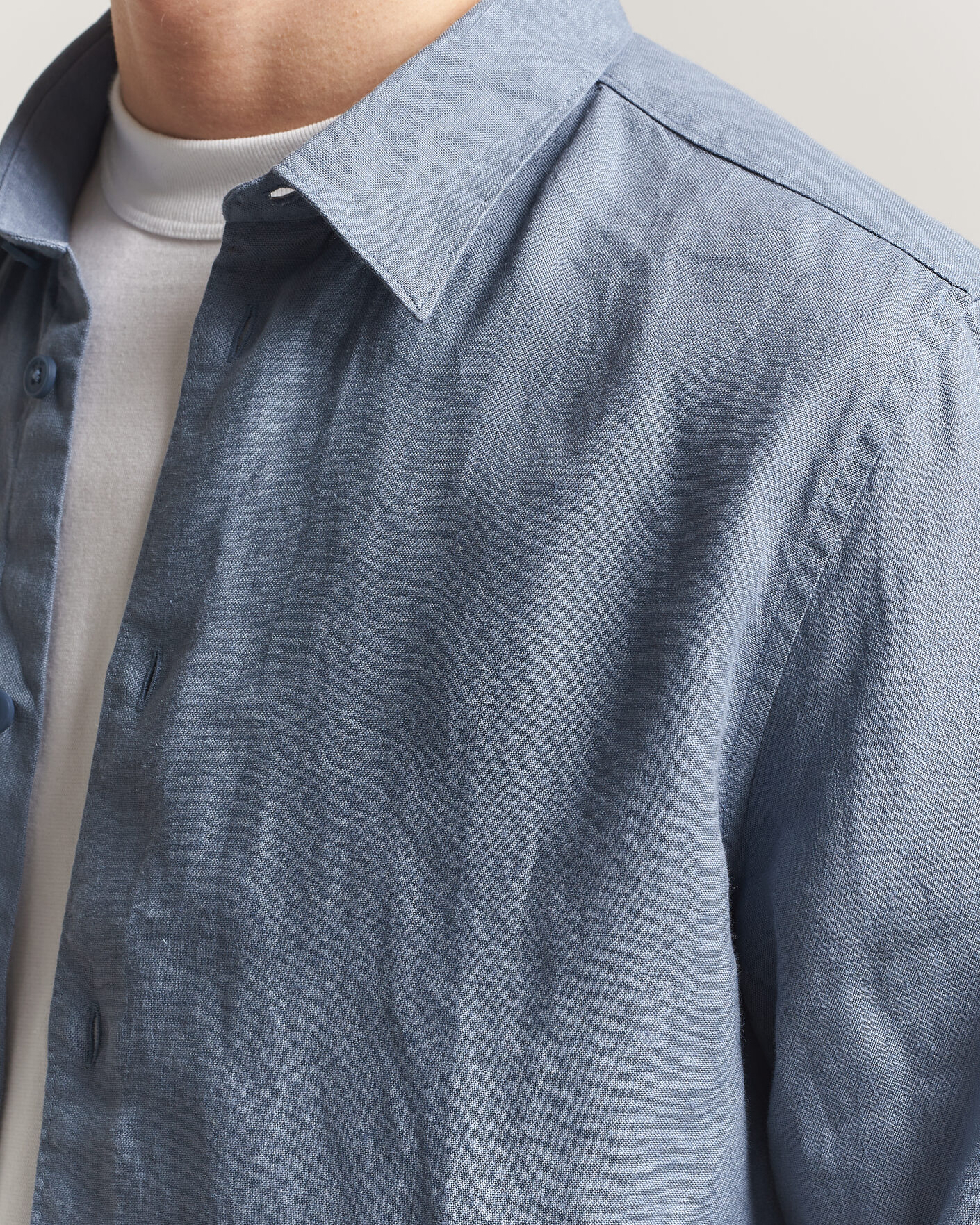 Men | Shirts | NN07 | Enzo Linen Shirt Stone Blue