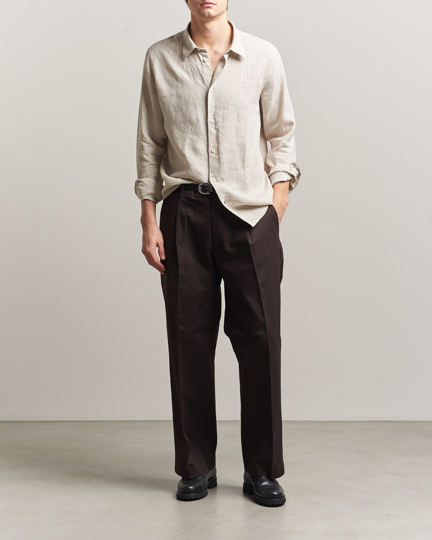 Men | Shirts | NN07 | Enzo Linen Shirt Oat