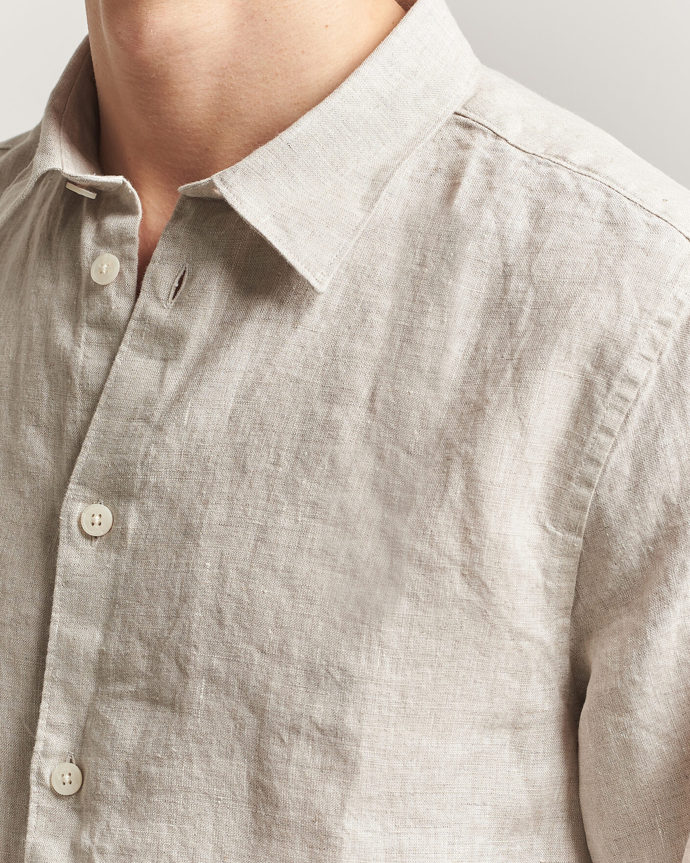 Men | Shirts | NN07 | Enzo Linen Shirt Oat