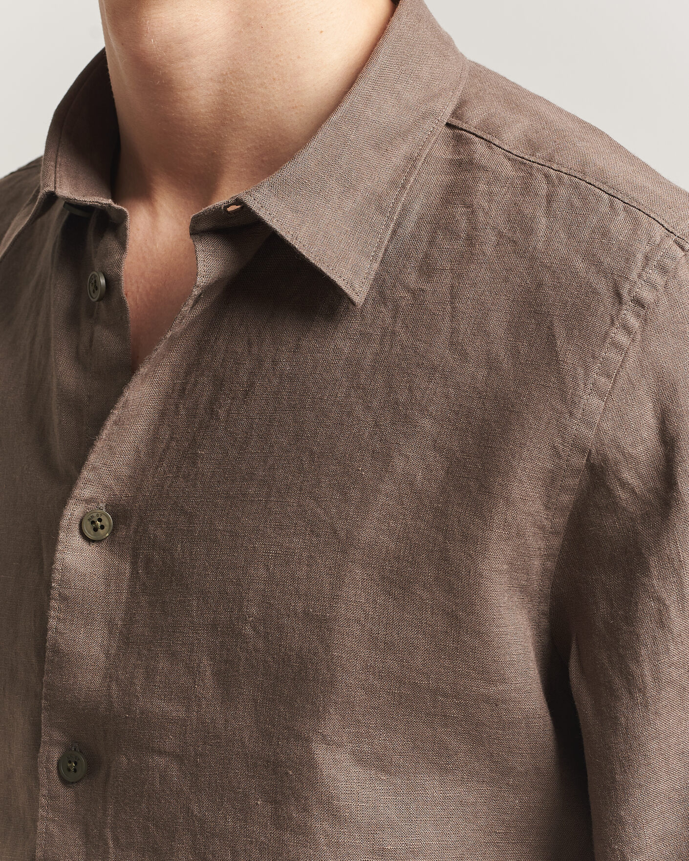 Men | Shirts | NN07 | Enzo Linen Shirt Mable Husk