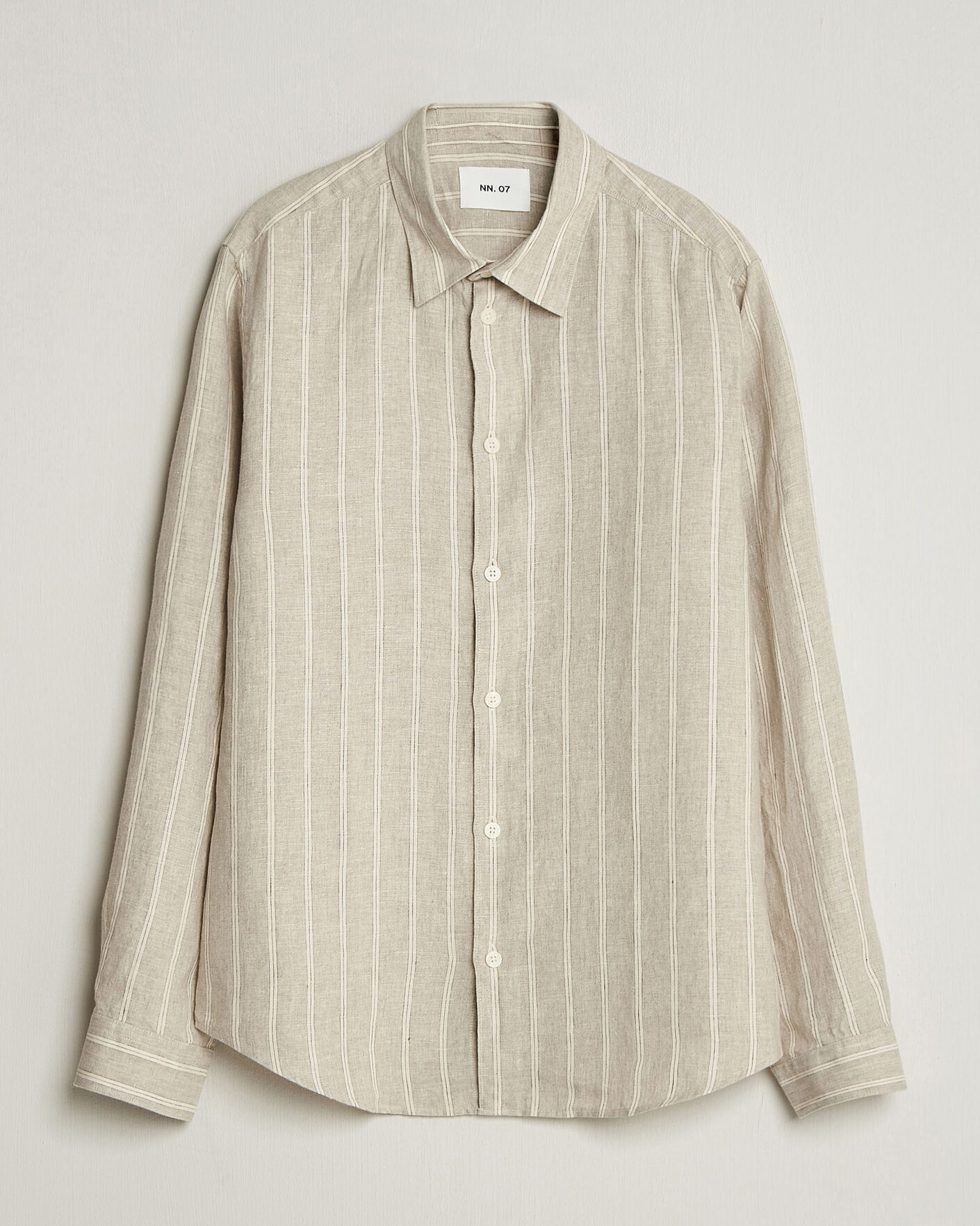 Men | Shirts | NN07 | Enzo Linen Shirt Oat Stripe