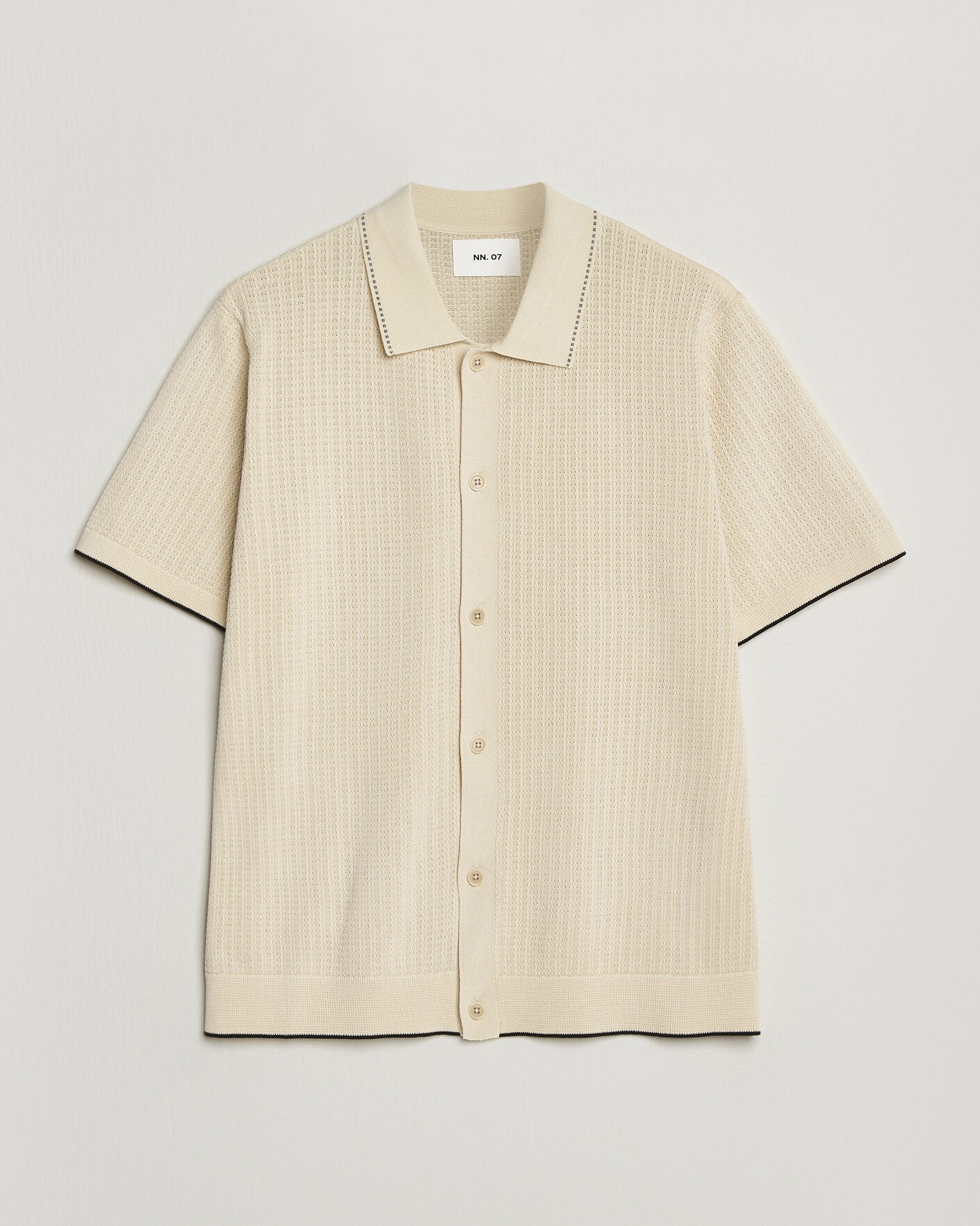 Men | Shirts | NN07 | Nalo Knitted Short Sleeve Shirt Ivory