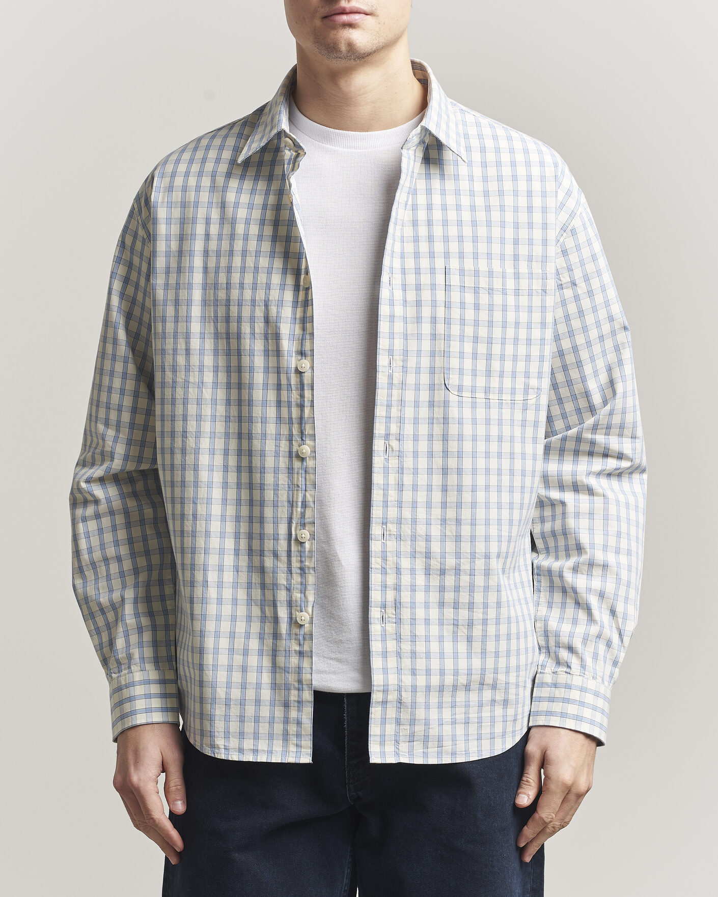 Men | Shirts | NN07 | Deon Brushed Cotton Shirt Ecru Check