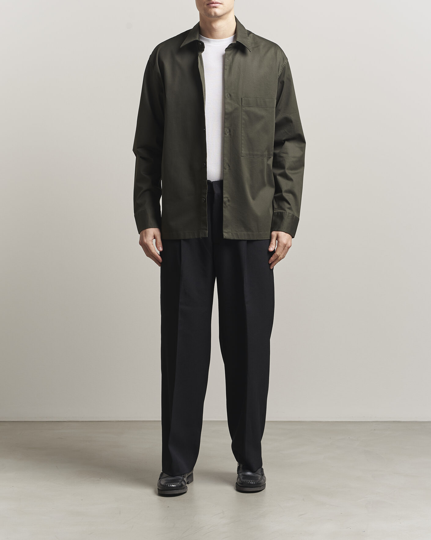 Men | Shirts | NN07 | Freddy Cotton Overshirt Dark Army