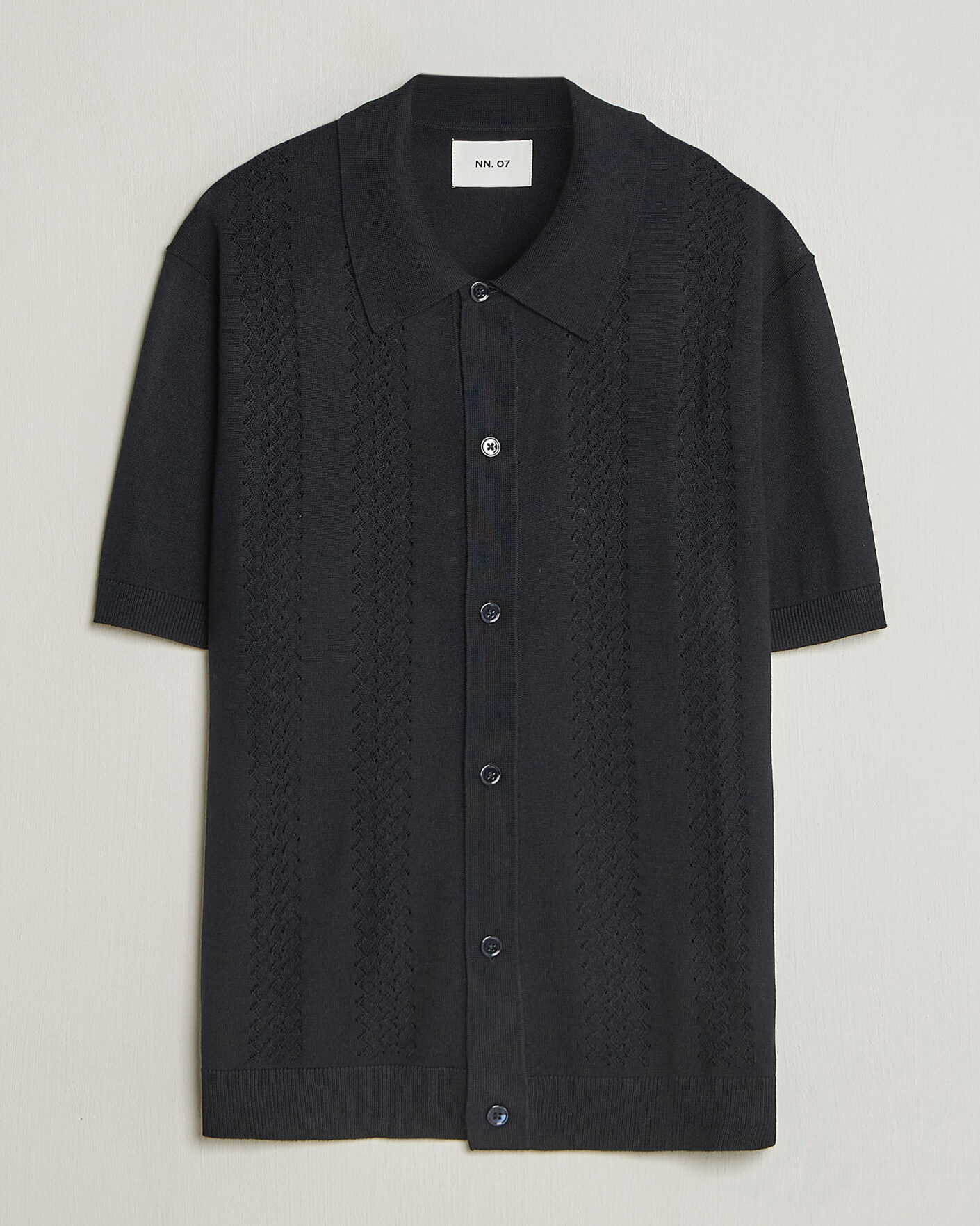 Men | Shirts | NN07 | Thor Knitted Short Sleeve Shirt Deep Navy