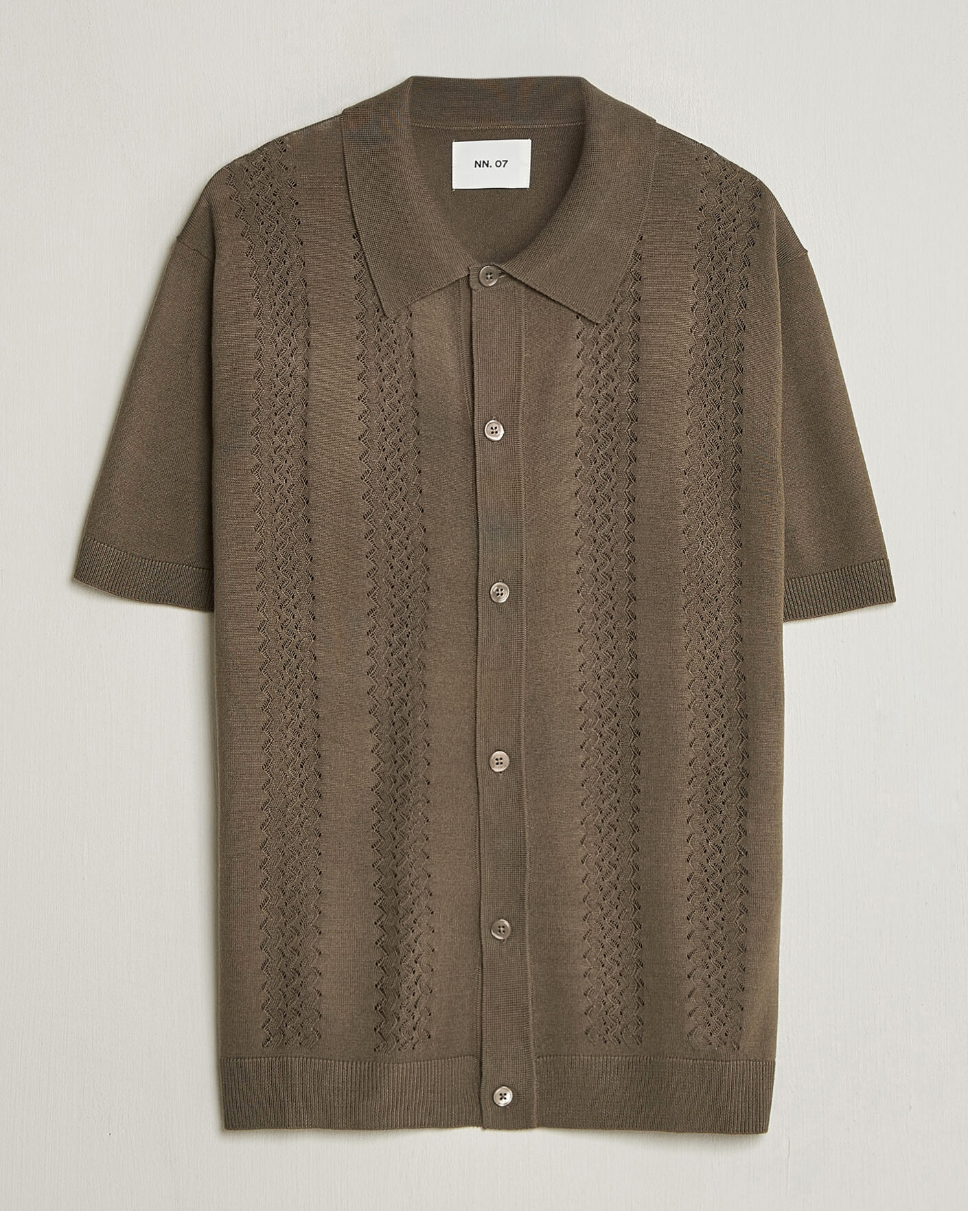 Men | Shirts | NN07 | Thor Knitted Short Sleeve Shirt Mable Husk