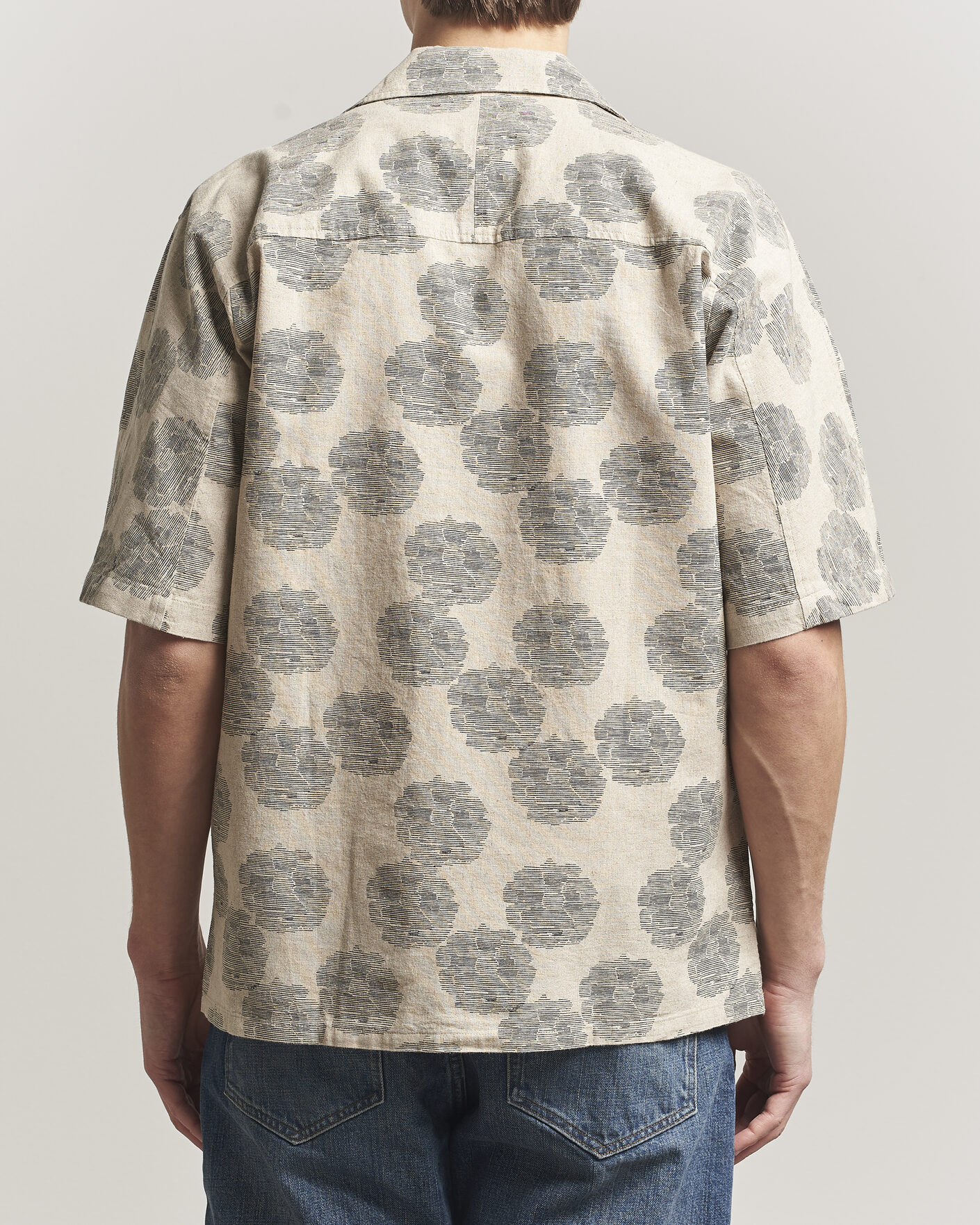 Men | Shirts | NN07 | Ole Printed Short Sleeve Shirt Oatmeal