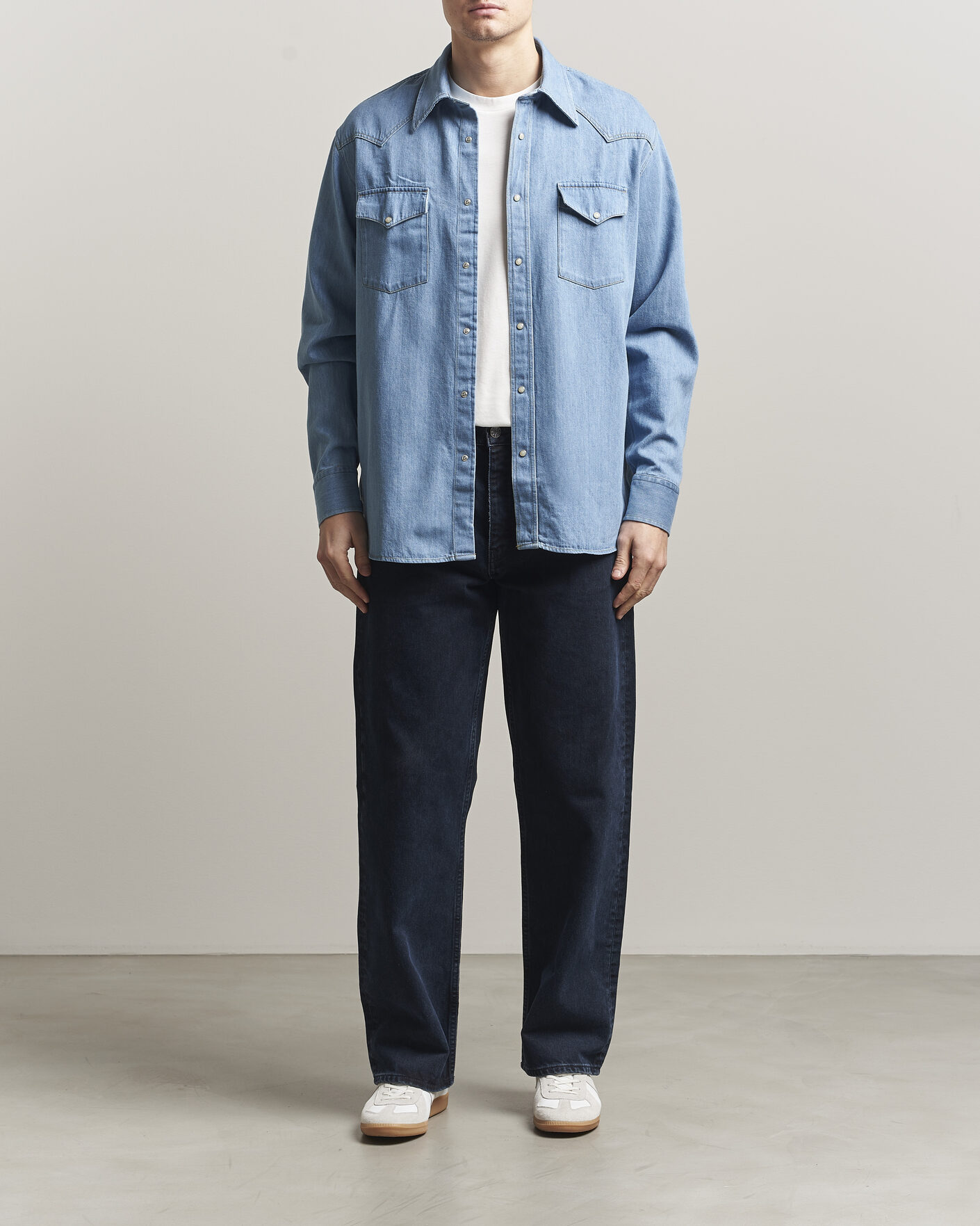 Men | Shirts | NN07 | Ricky Western Denim Shirt Light Indigo