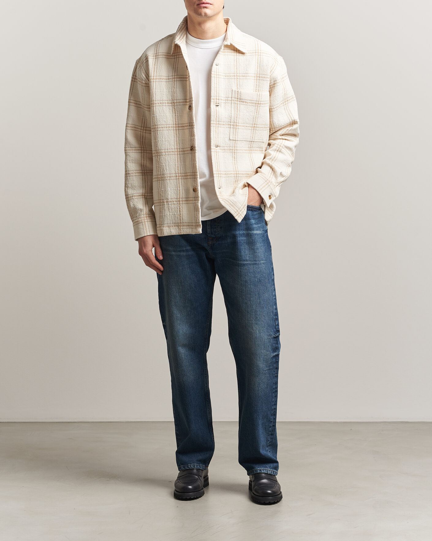 Men | Shirts | NN07 | Adwin Checked Overshirt Ivory