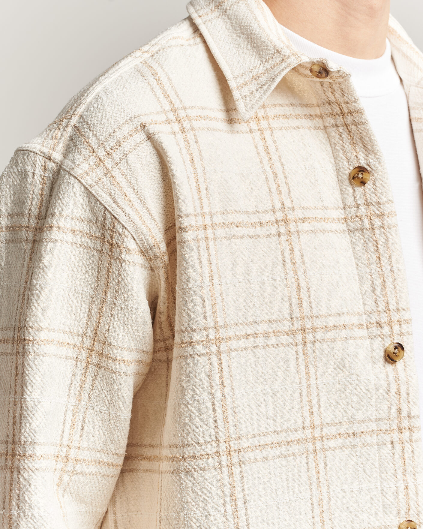 Men | Shirts | NN07 | Adwin Checked Overshirt Ivory