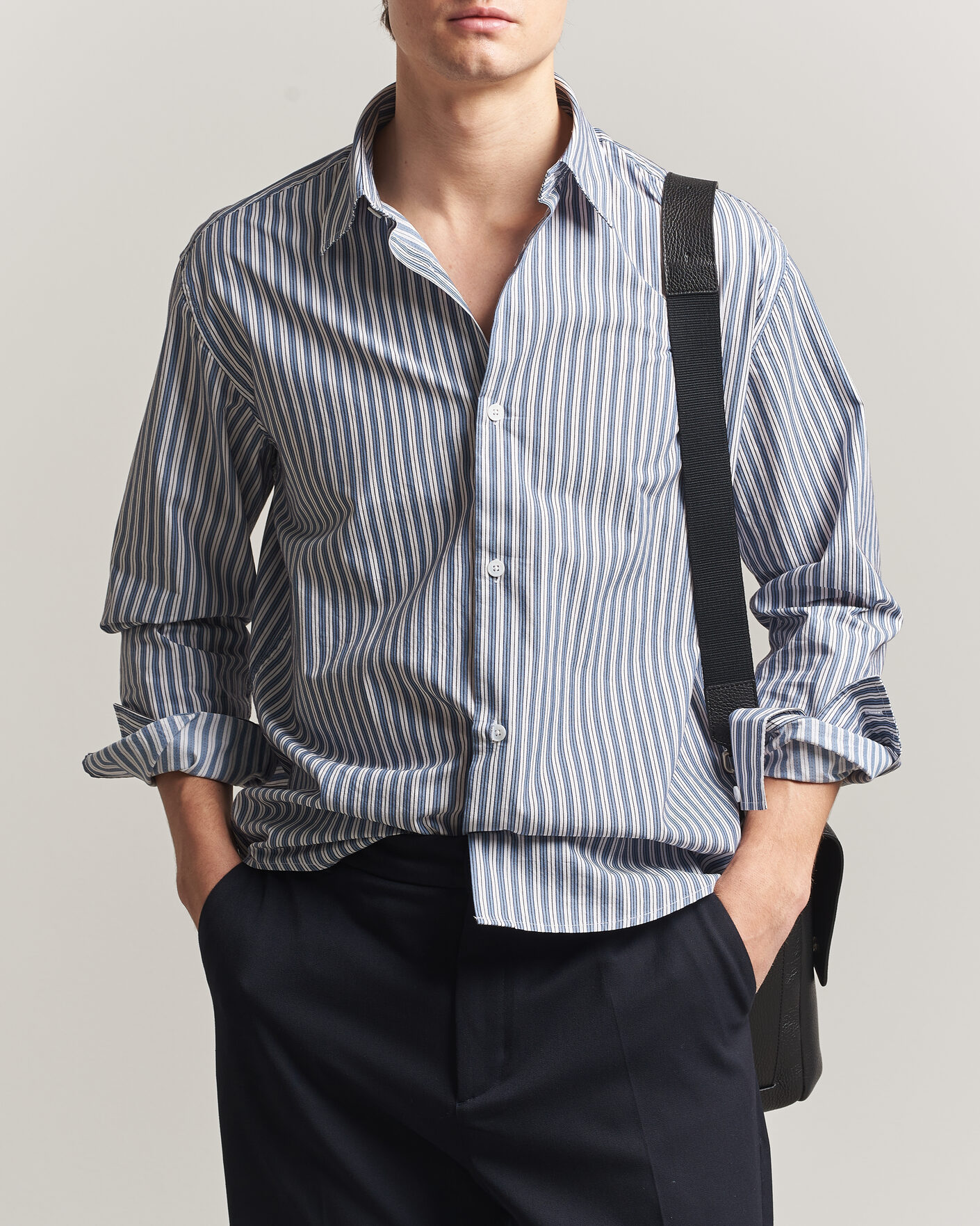 NN07 Freddy Striped Shirt Sea Spray Green at CareOfCarl.com