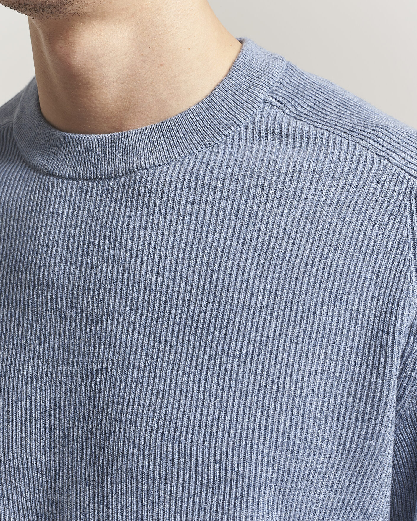 Men | Sweaters & Knitwear | NN07 | Kevin Cotton Knitted Sweater Stone Blue