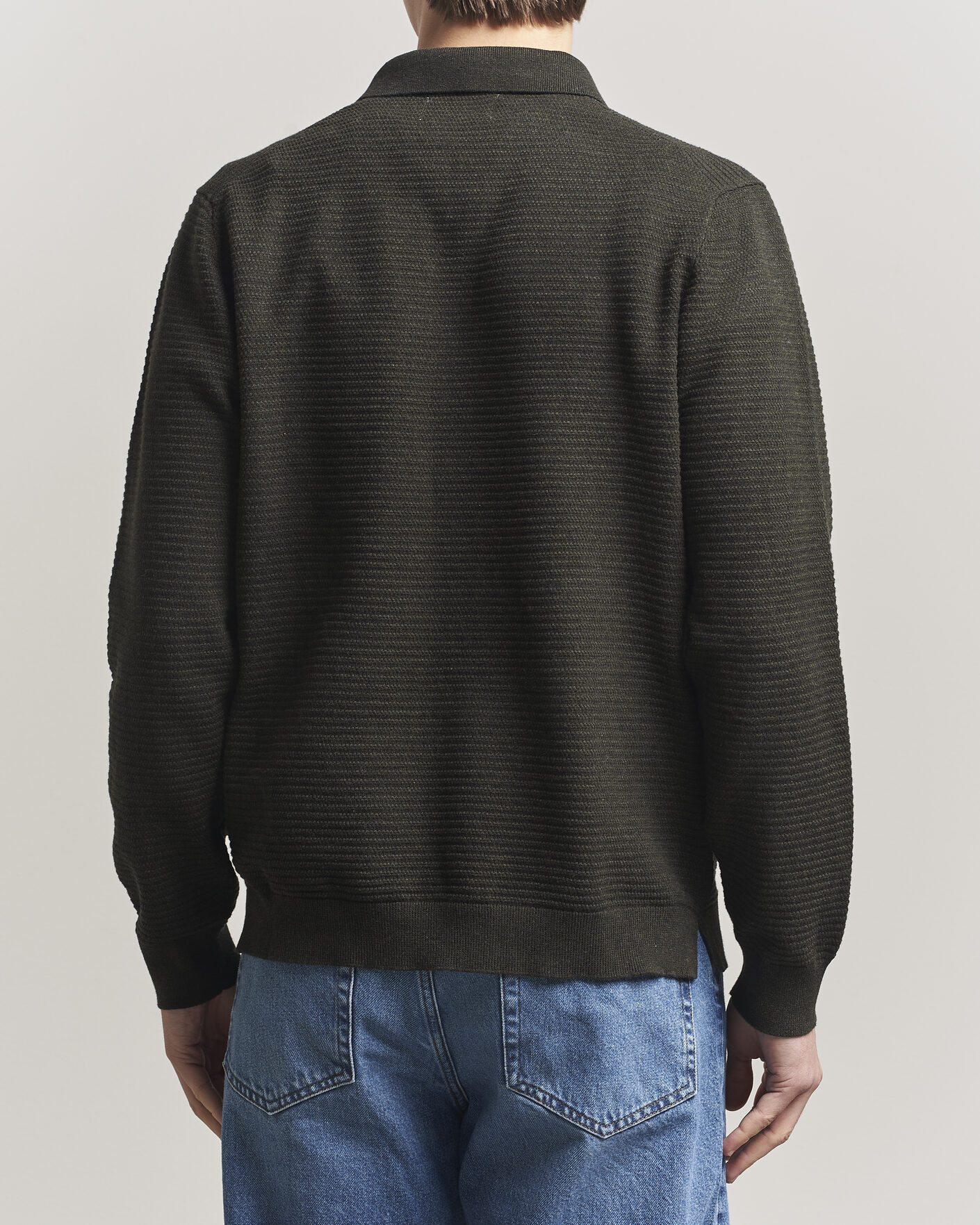 Men | Sweaters & Knitwear | NN07 | Paul Knitted Long Sleeve Polo Dark Army