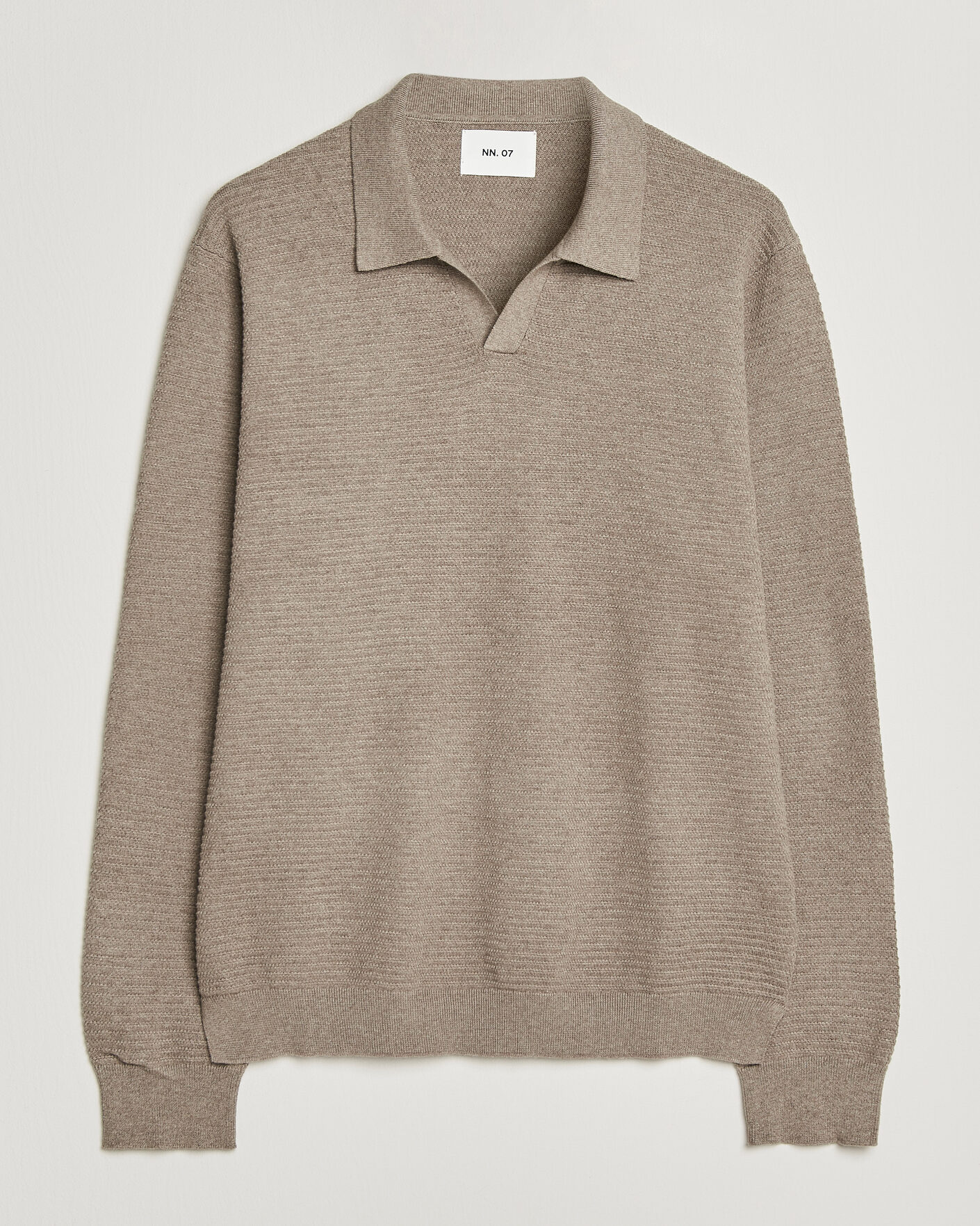 Men | Sweaters & Knitwear | NN07 | Paul Knitted Long Sleeve Polo Mable Husk