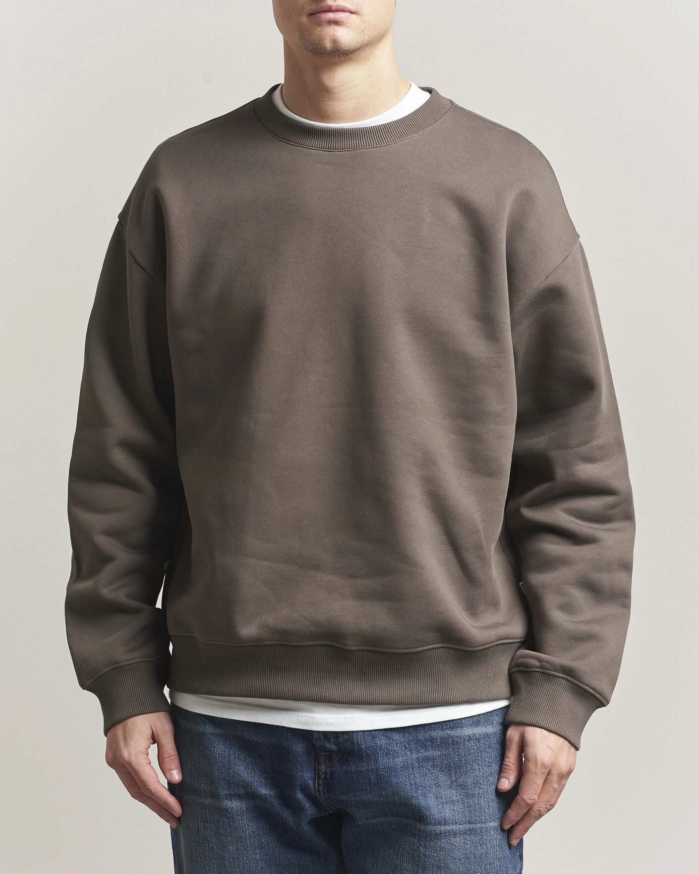 Men | Sweaters & Knitwear | NN07 | David Crew Neck Sweatshirt Mable Husk