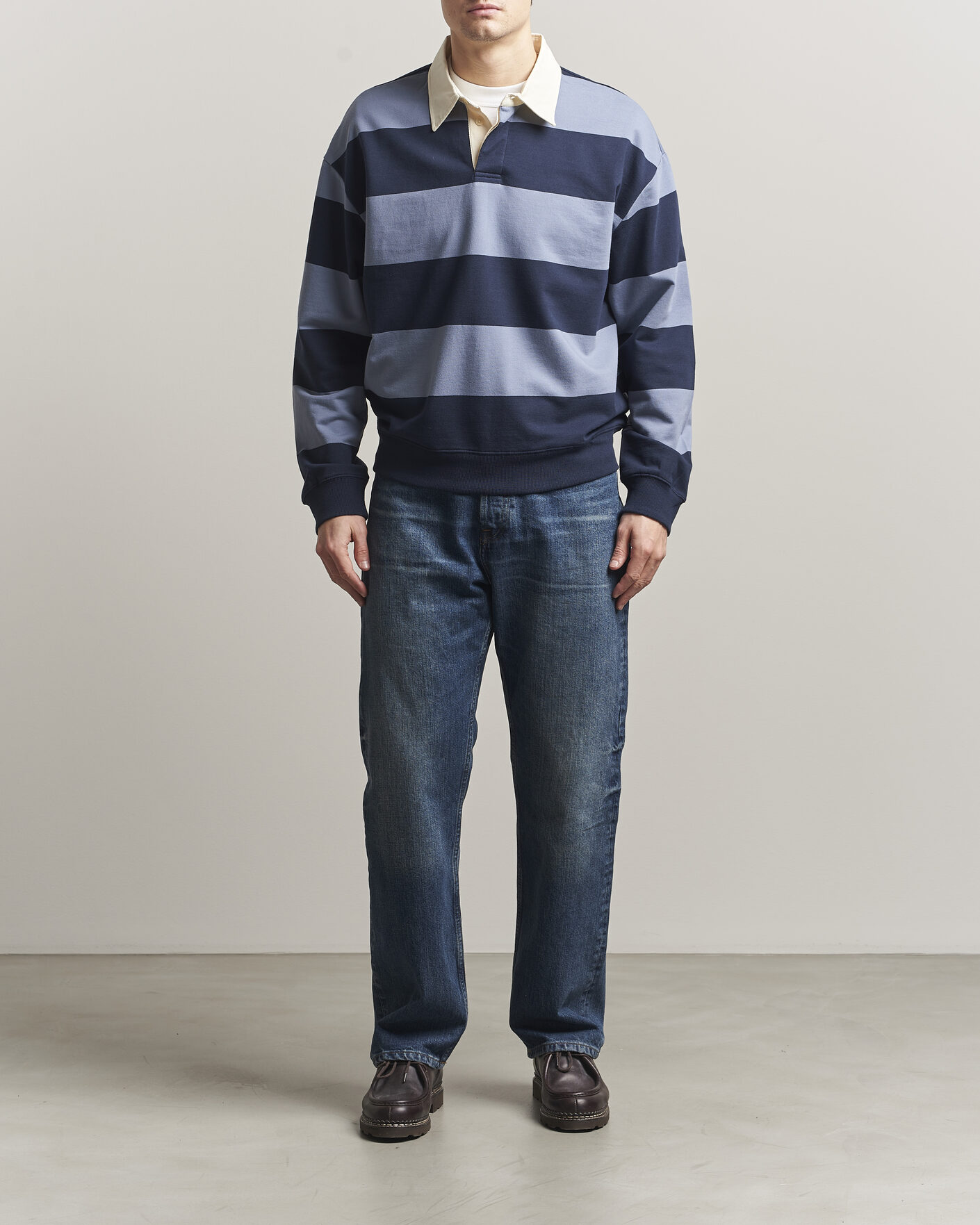 Men | Sweaters & Knitwear | NN07 | David Rugby Sweater Blue Stripe