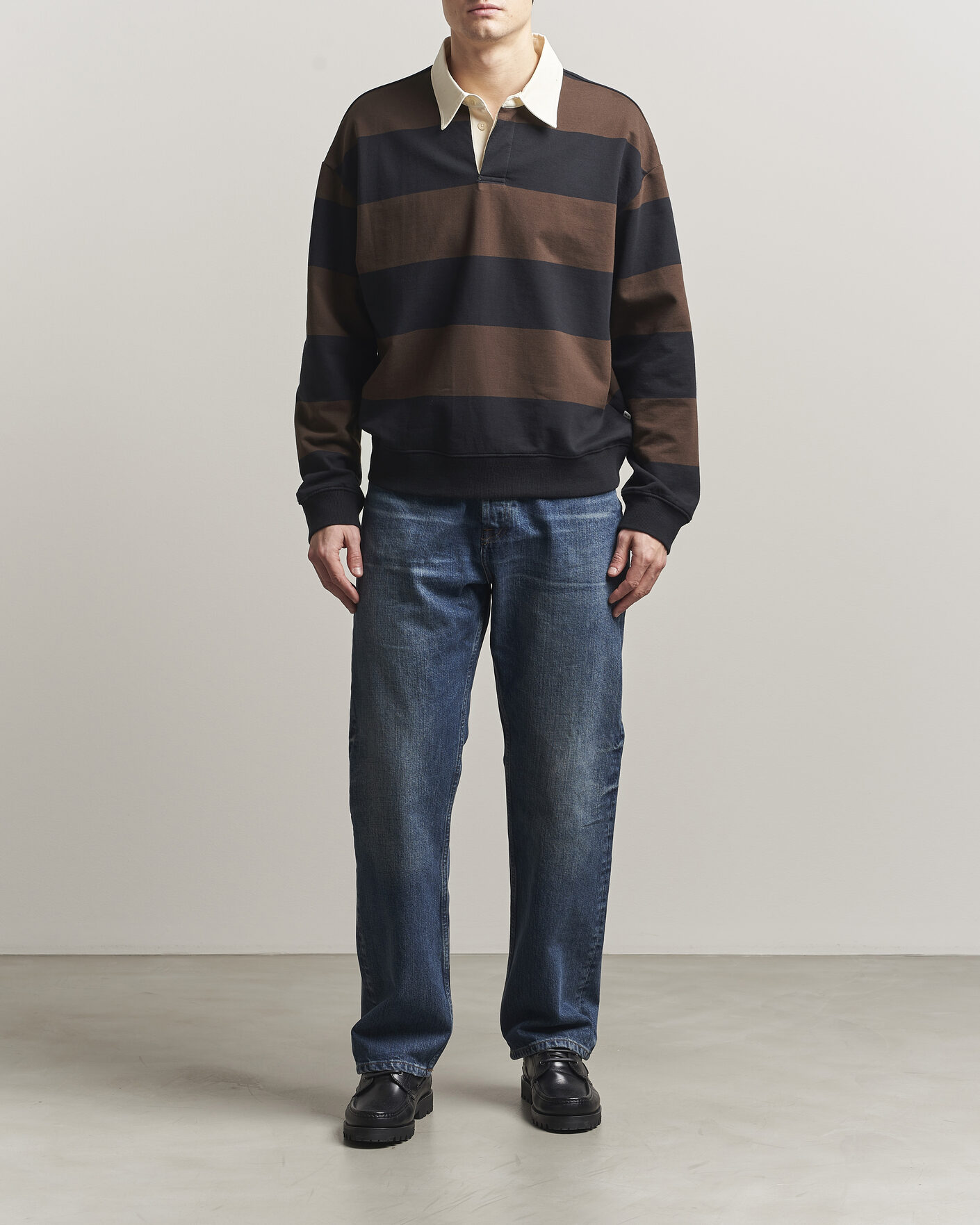 Men | Sweaters & Knitwear | NN07 | David Rugby Sweater Brown Stripe