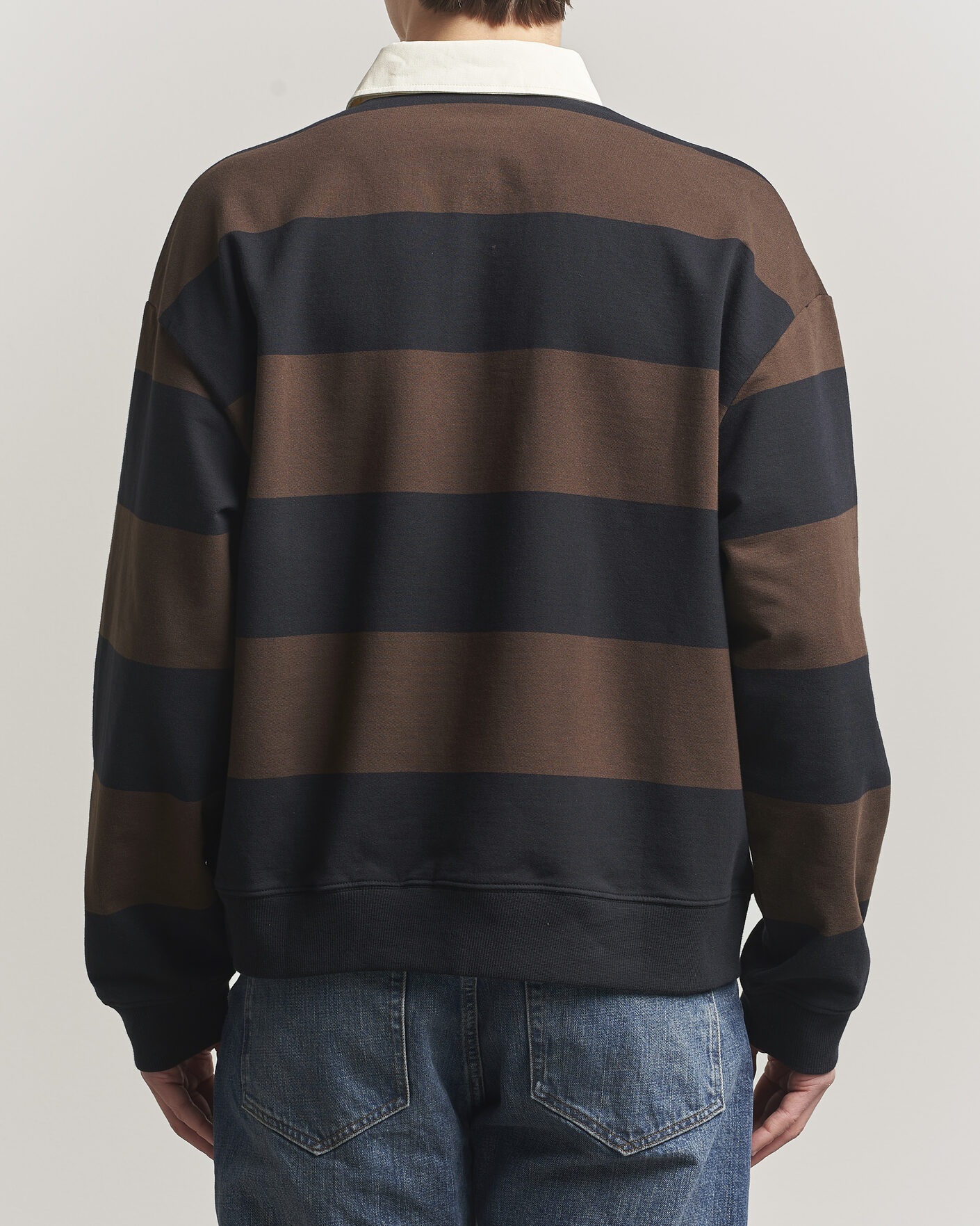 Men | Sweaters & Knitwear | NN07 | David Rugby Sweater Brown Stripe