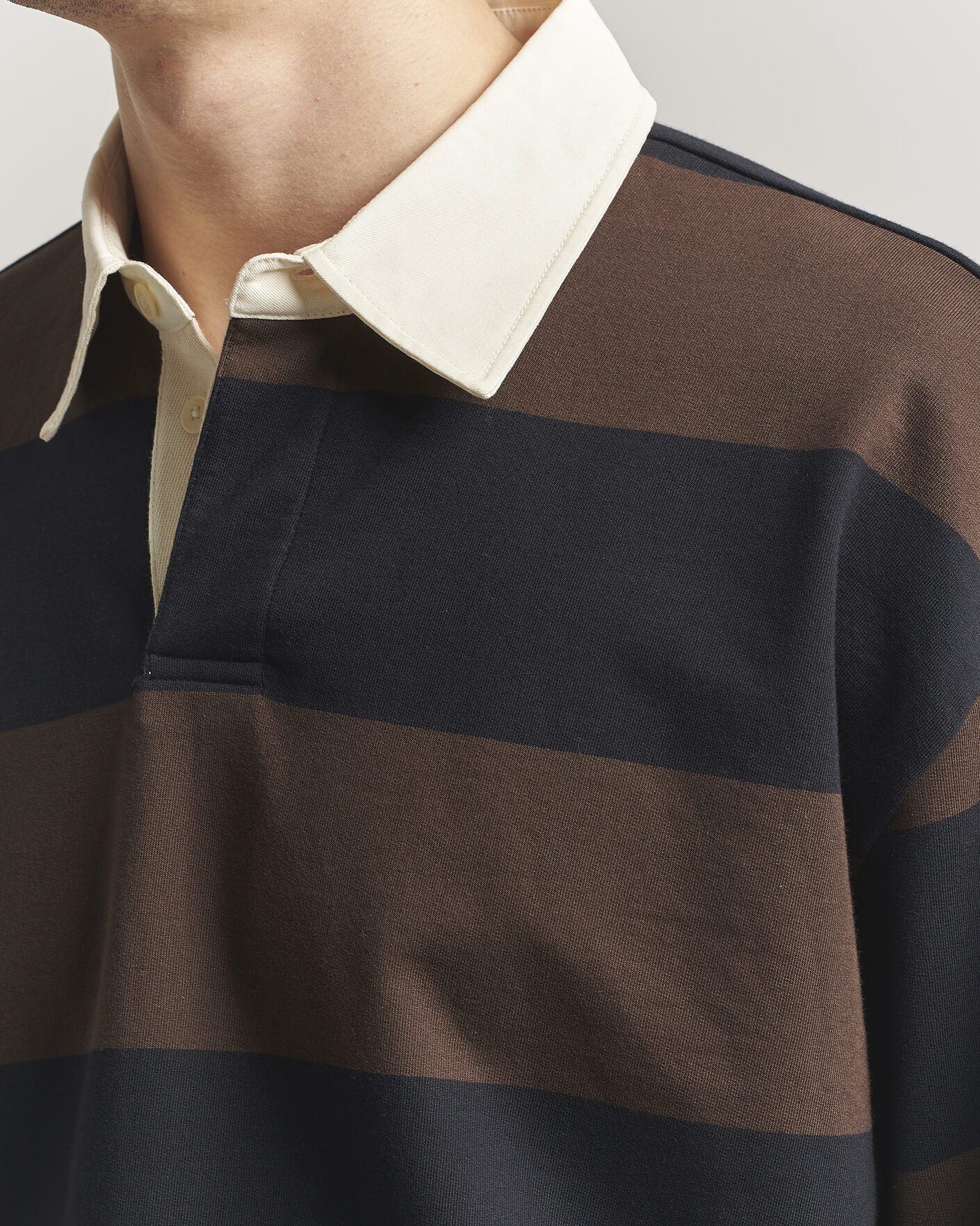 Men | Sweaters & Knitwear | NN07 | David Rugby Sweater Brown Stripe