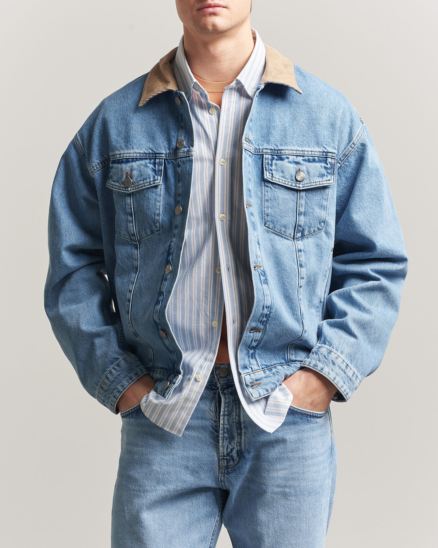 NN07 Roy Denim Jacket Vintage Blue at CareOfCarl.com
