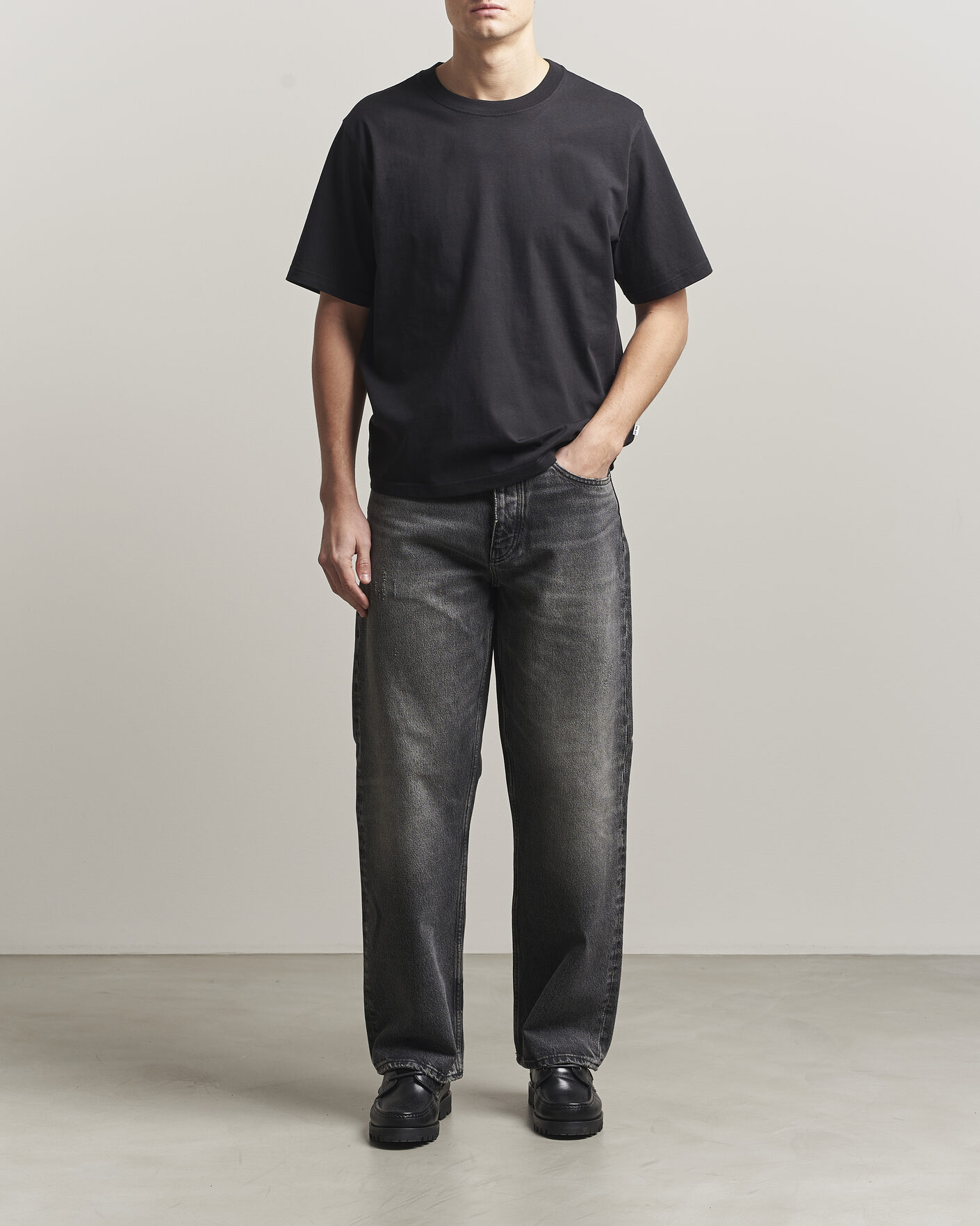 Men | T-Shirts | NN07 | Jett Washed Crew Neck T-Shirt Black