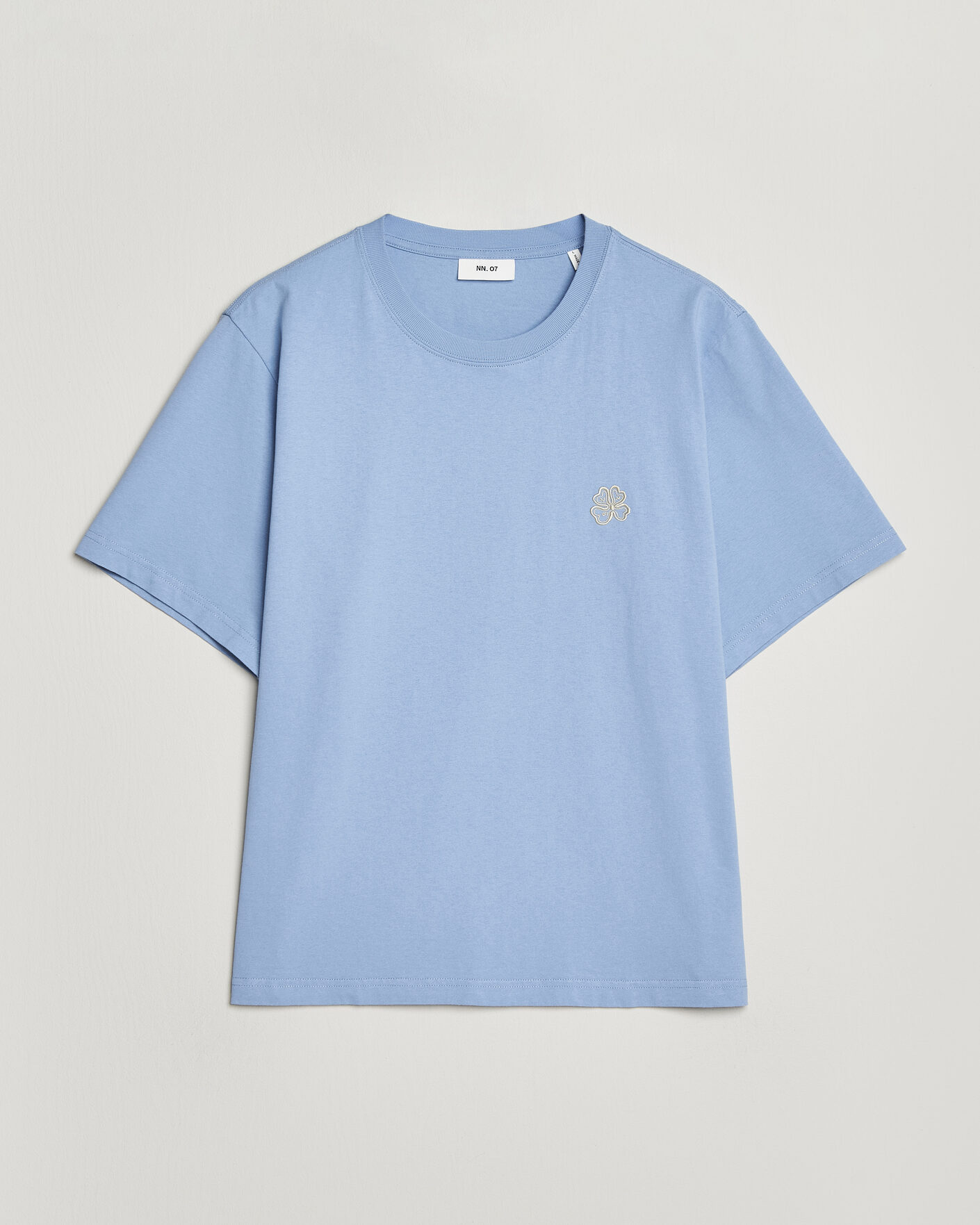 Men | T-Shirts | NN07 | Jett Embroidered Crew Neck T-Shirt Cerulian Blue
