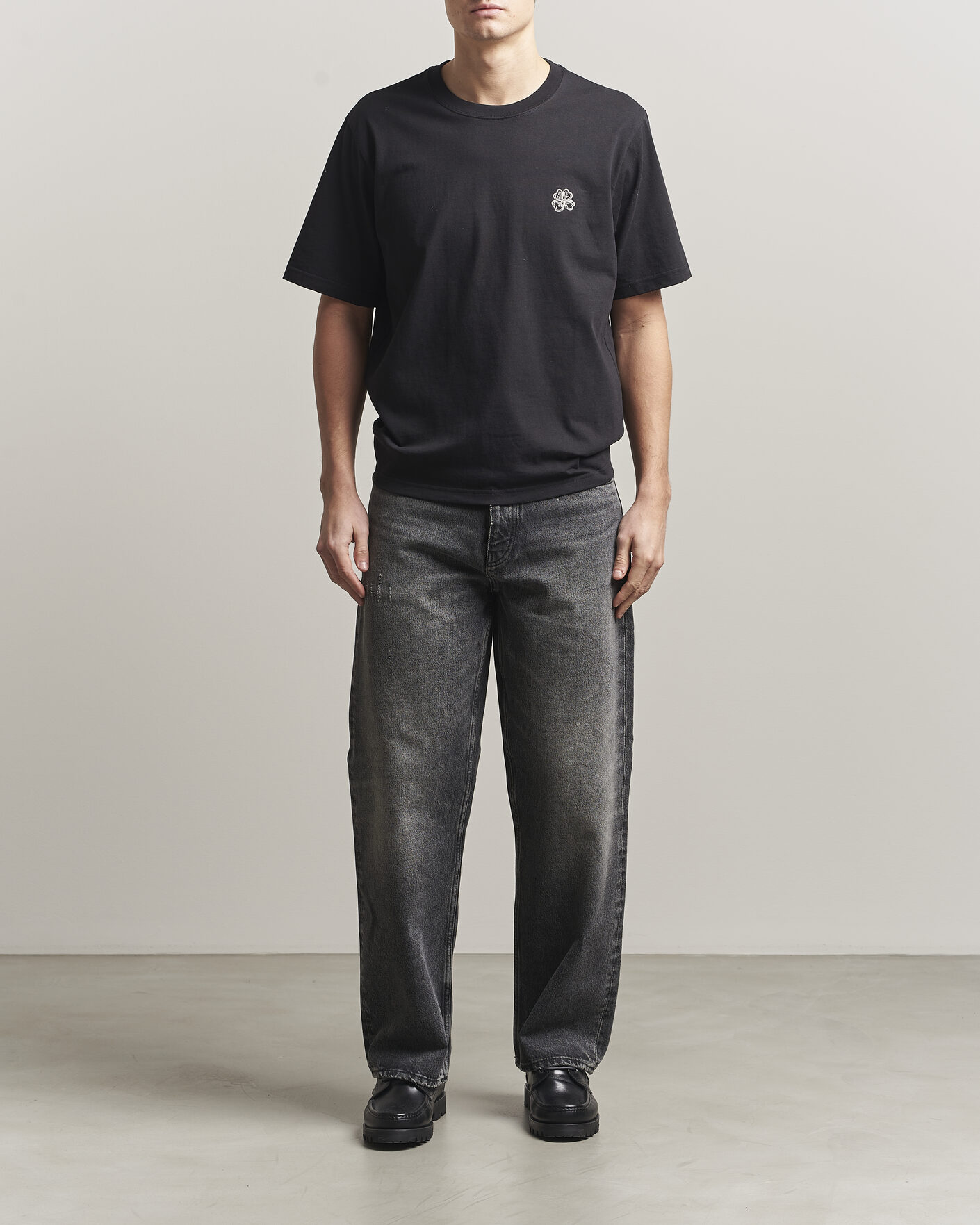 Men | T-Shirts | NN07 | Jett Embroidered Crew Neck T-Shirt Black