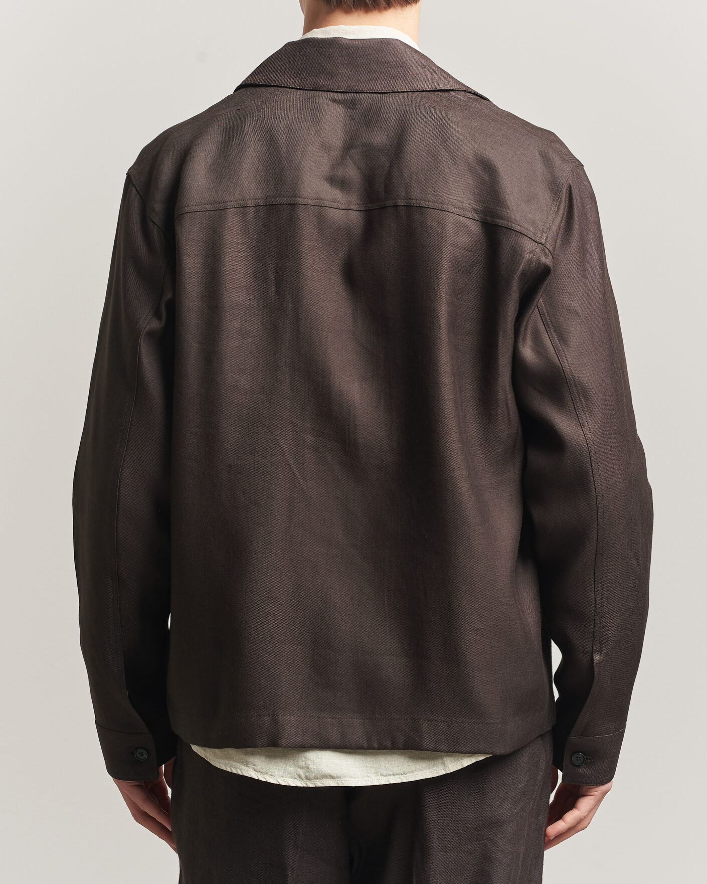 Men | Shirts | NN07 | Alban Linen/Viscose Overshirt Deep Truffle