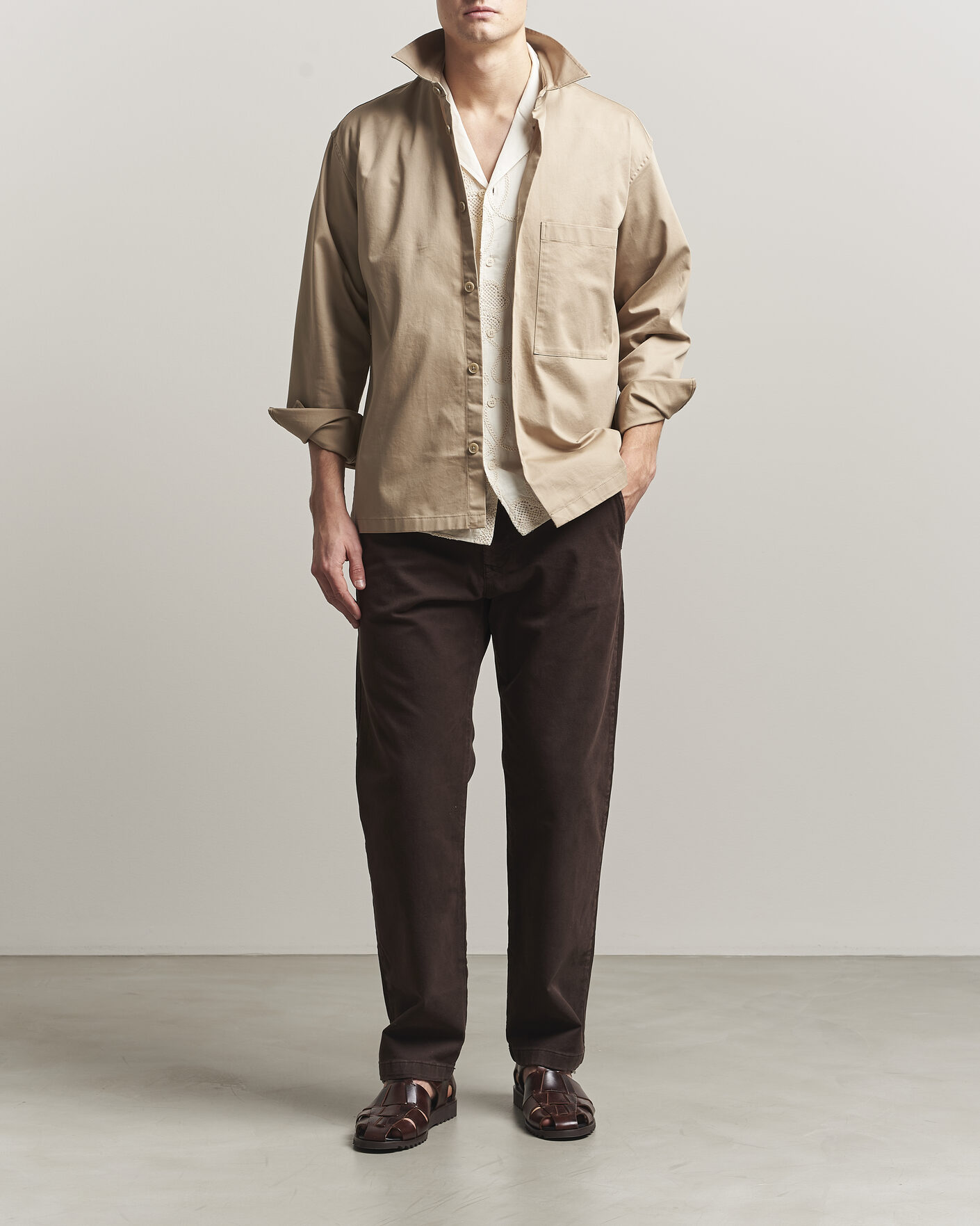 Men | Shirts | NN07 | Freddy Cotton Overshirt Desert Khaki