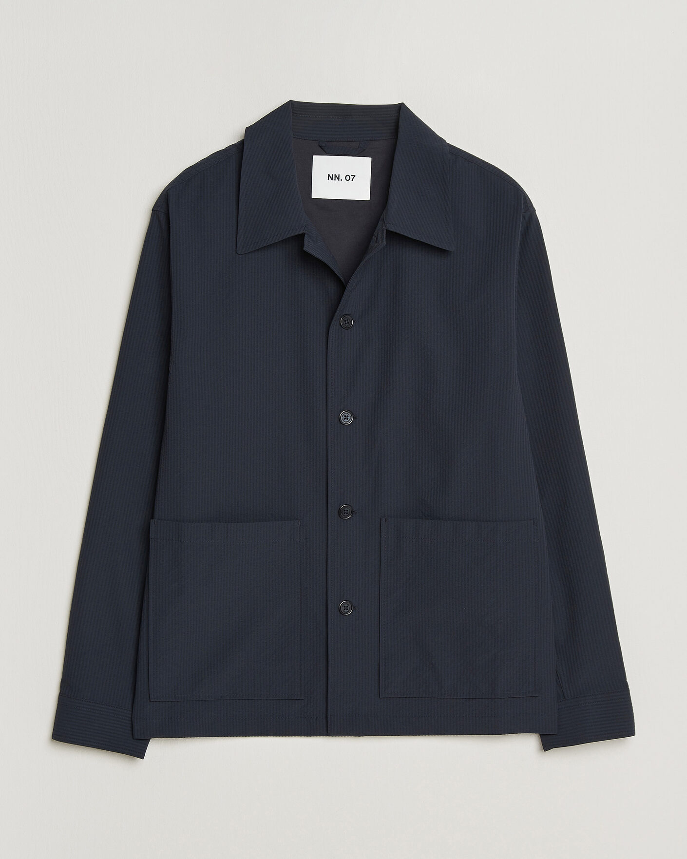 NN07 Blaze Seersucker Overshirt Navy Blue at CareOfCarl.com