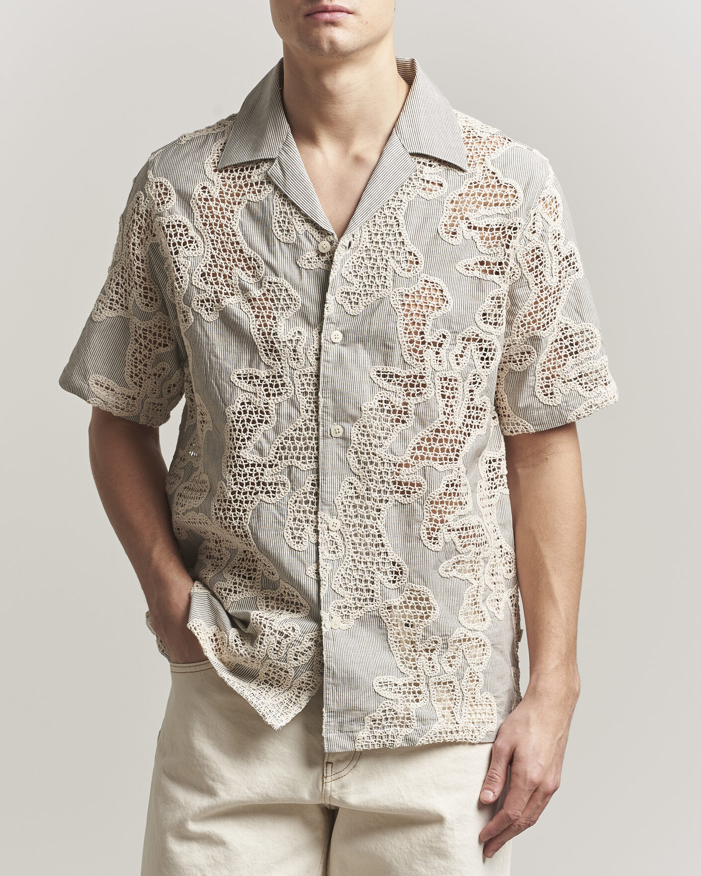 NN07 Julio Flower Short Sleeve Shirt Deep Truffle at CareOfCarl.com