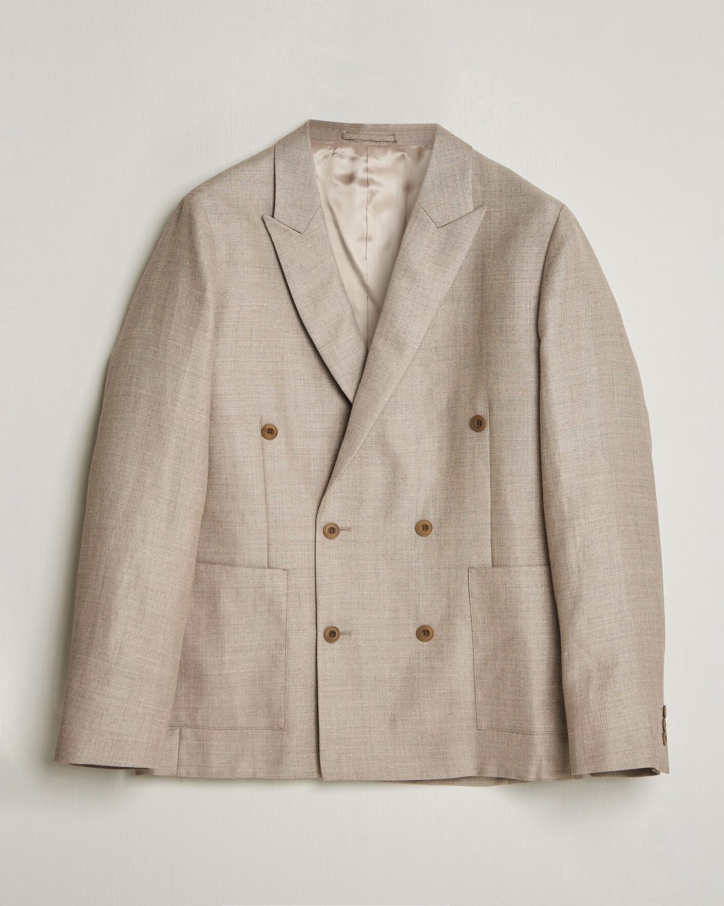 Men | Blazers | NN07 | Jordin Linen/Wool Double Breasted Blazer Khaki Melange