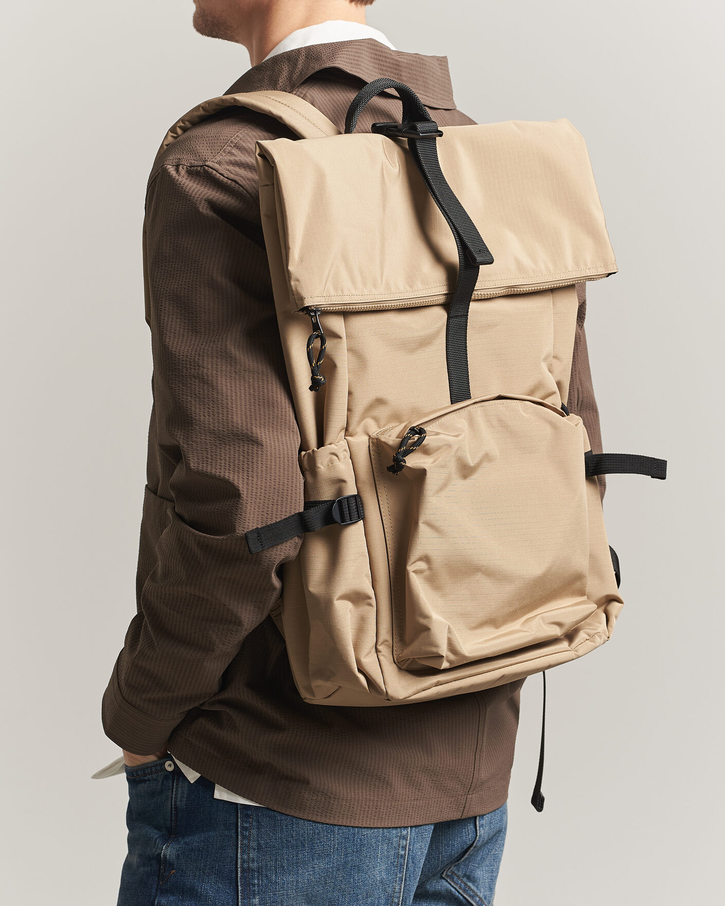 Men | Bags | NN07 | Nylon Ripstop Rolltop Backpack Desert Khaki