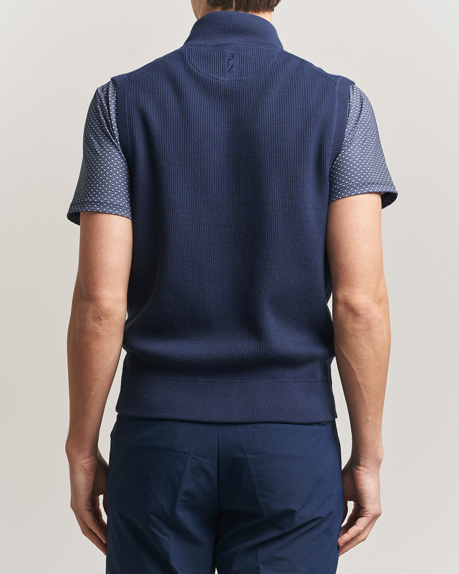 Men | Sweaters & Knitwear | RLX Ralph Lauren | Cotton Coolmax Mockneck Vest Refined Navy
