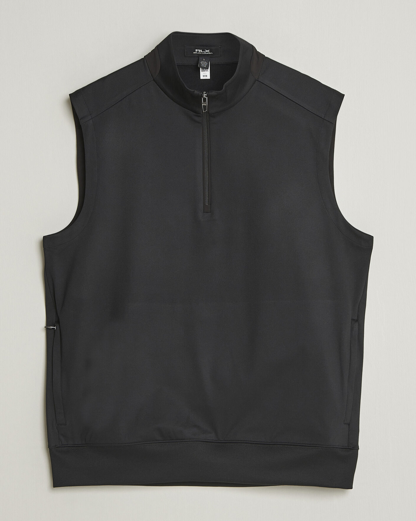 Men | Gilets | RLX Ralph Lauren | Half-Zip Luxury Jersey Vest Polo Black