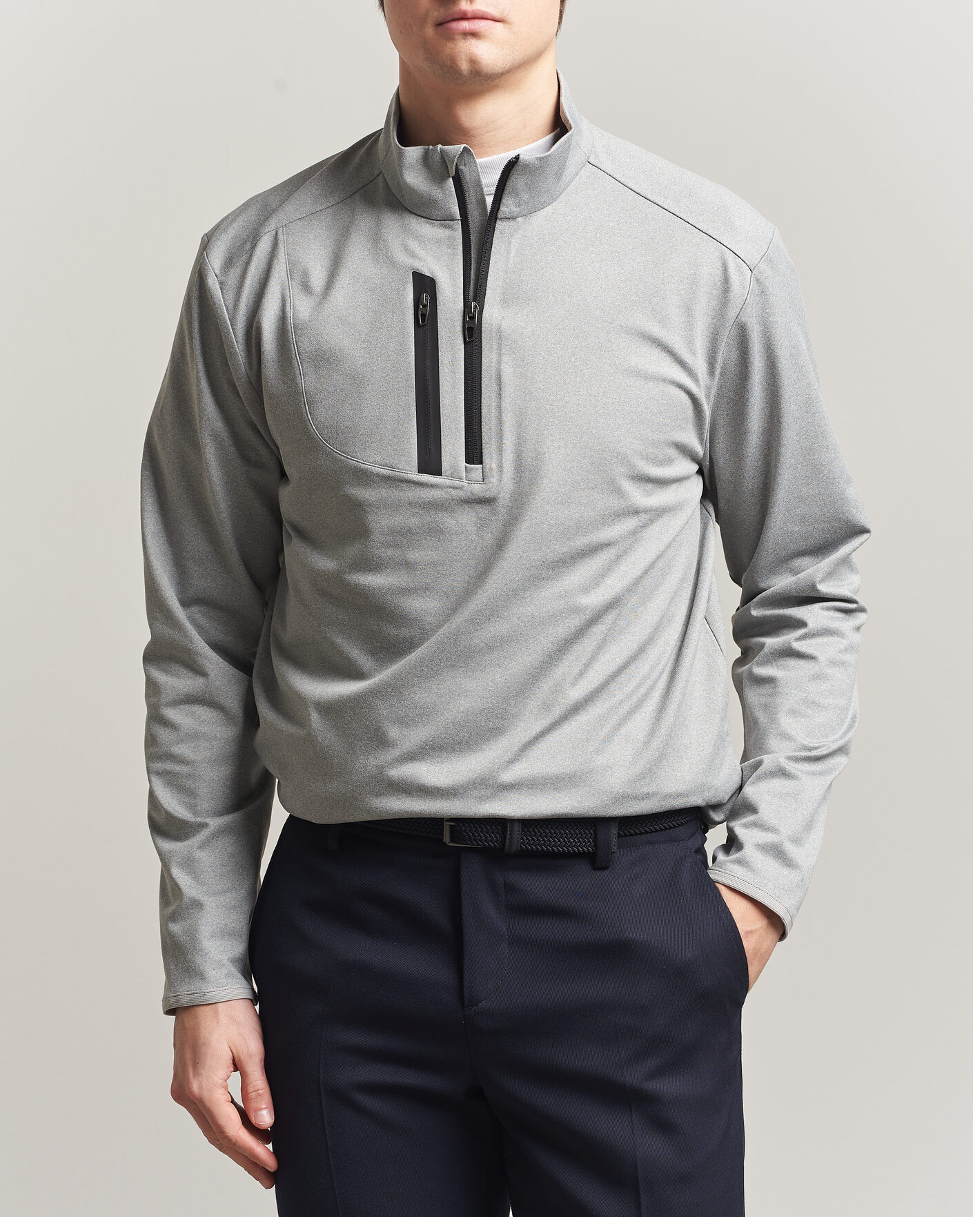 RLX Ralph Lauren Luxury Jersey Half Zip Andover Heather at